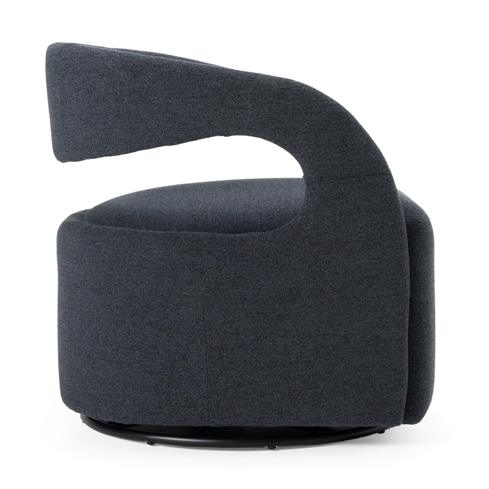 Modrest Dowsett - Modern Charcoal Fabric Swivel Accent Chair - Image 2