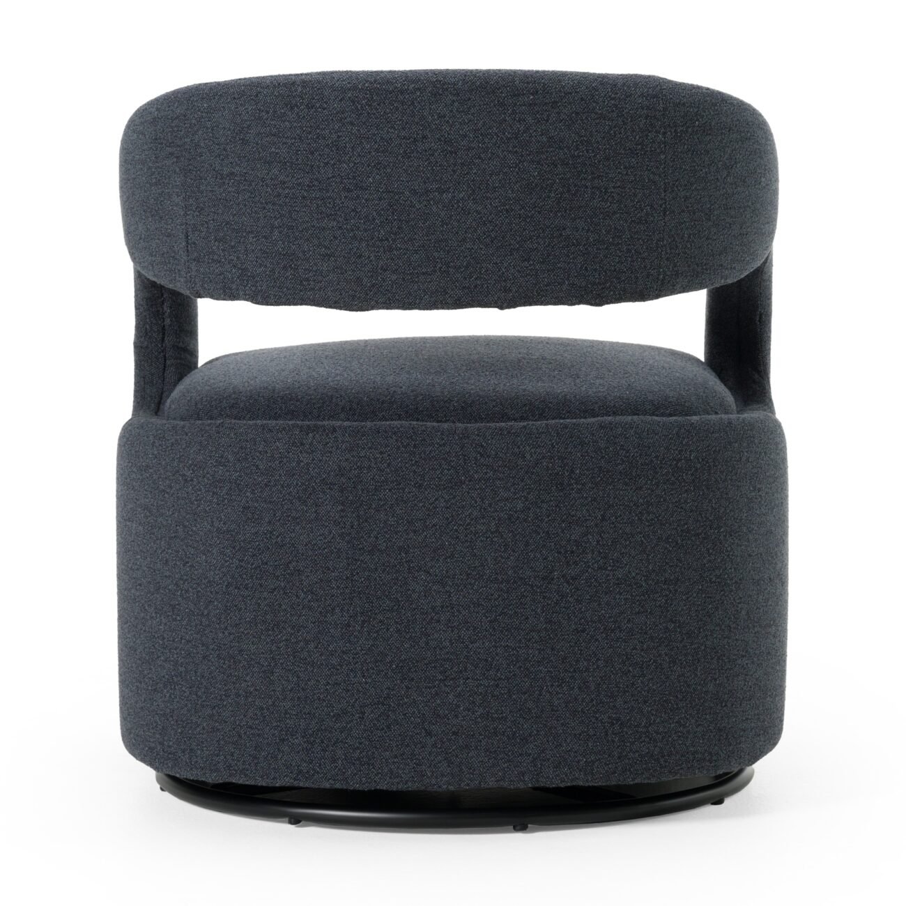 Modrest Dowsett - Modern Charcoal Fabric Swivel Accent Chair - Image 4