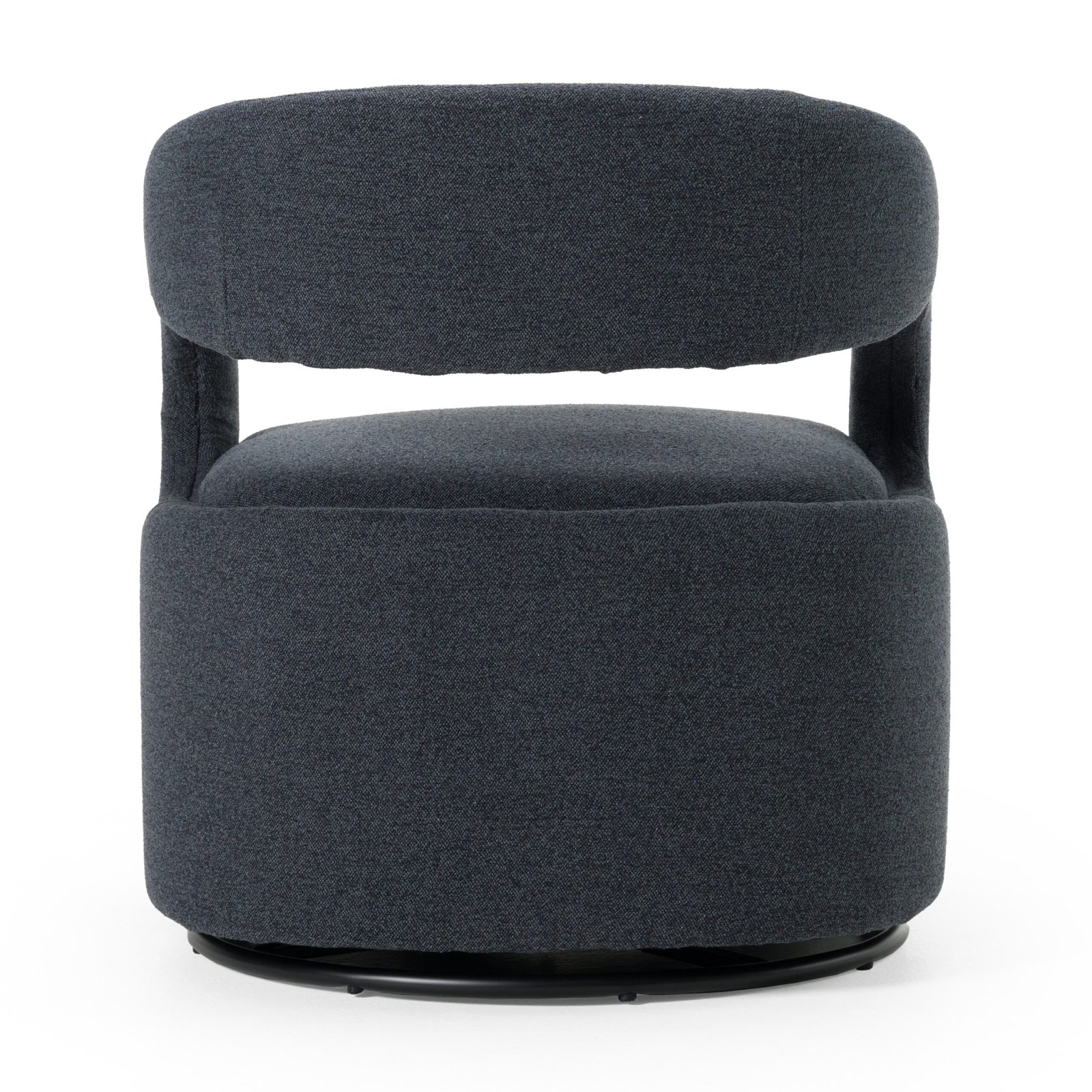 Modrest Dowsett - Modern Charcoal Fabric Swivel Accent Chair - Image 4