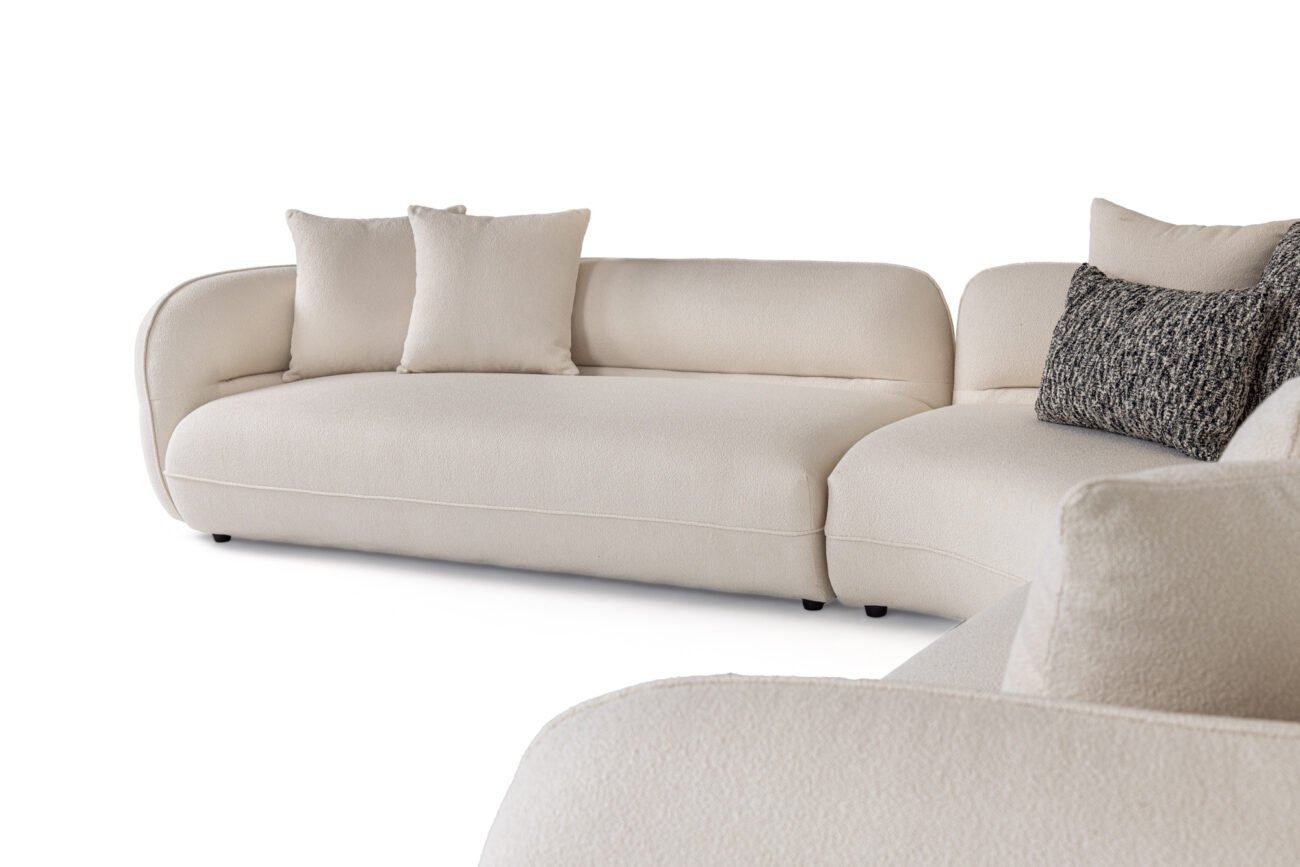 Divani Casa Drayton - Modern Off-White Fabric Sectional Sofa - Image 3