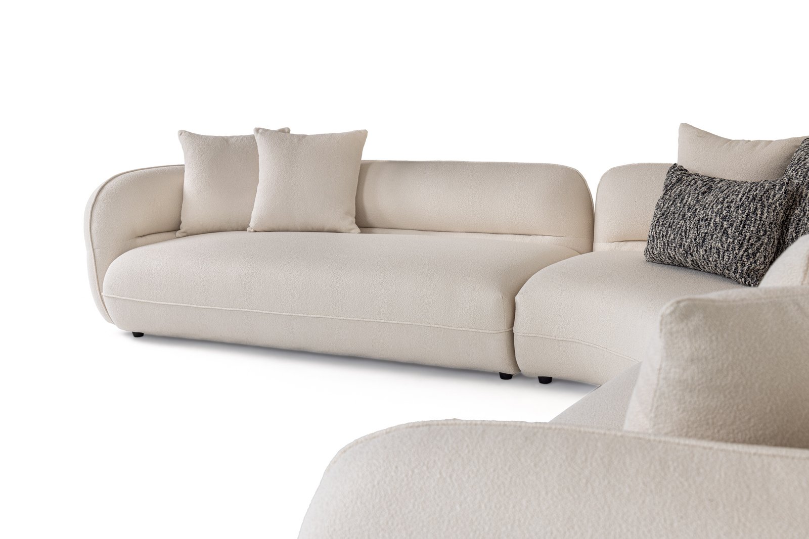 Divani Casa Drayton - Modern Off-White Fabric Sectional Sofa - Image 3