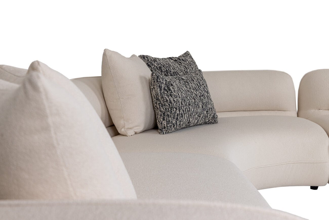 Divani Casa Drayton - Modern Off-White Fabric Sectional Sofa - Image 4