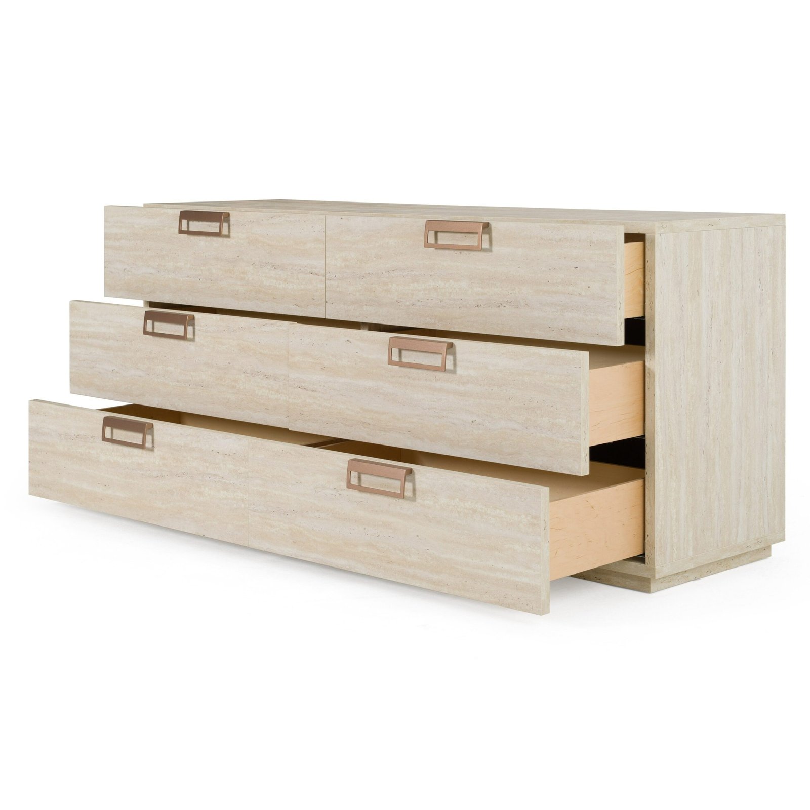 Lamod Italia Lago - Modern Faux Travertine Dresser - Image 2