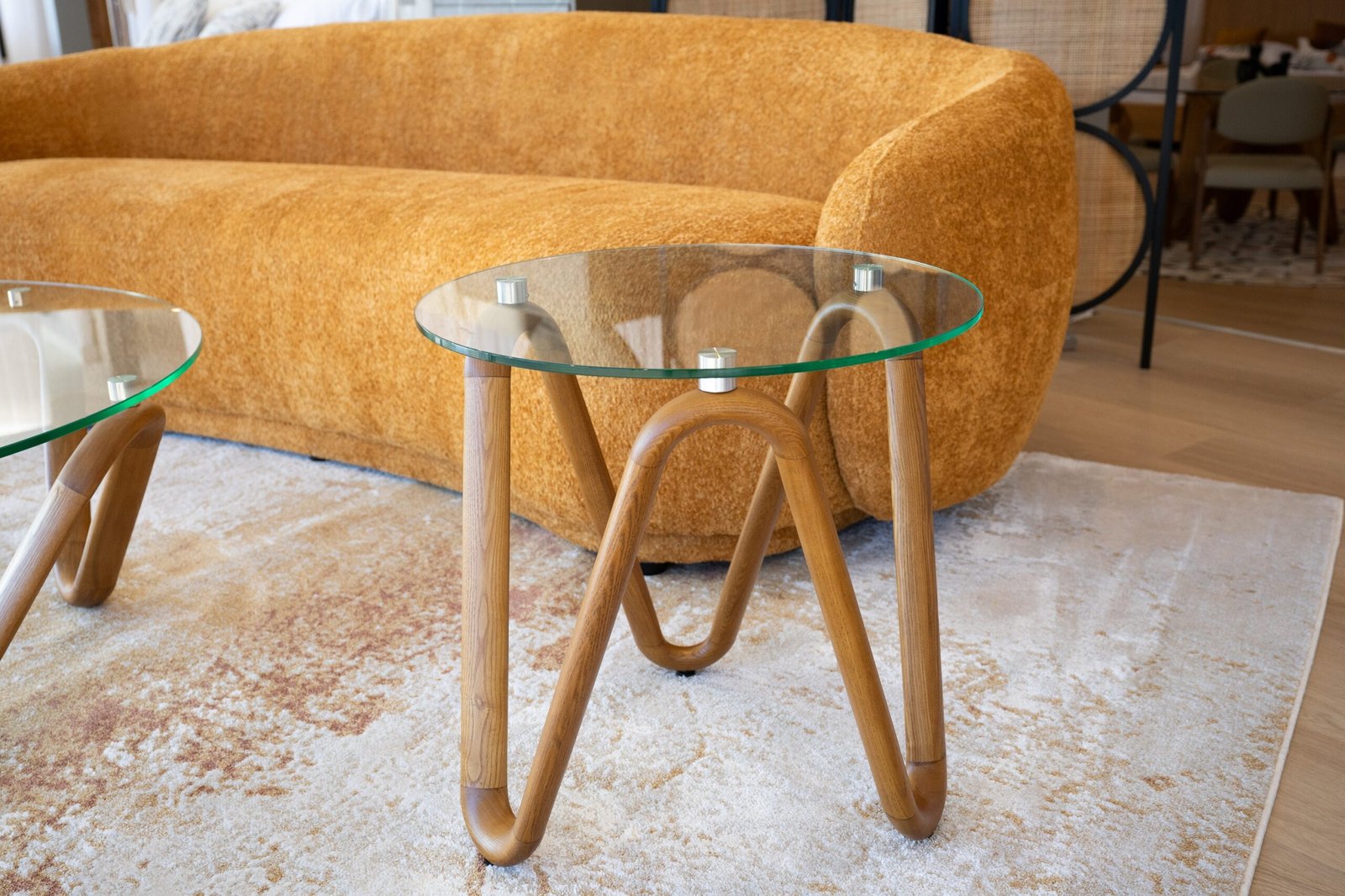 Modrest Lassen - Modern Glass & Walnut End Table - Image 5