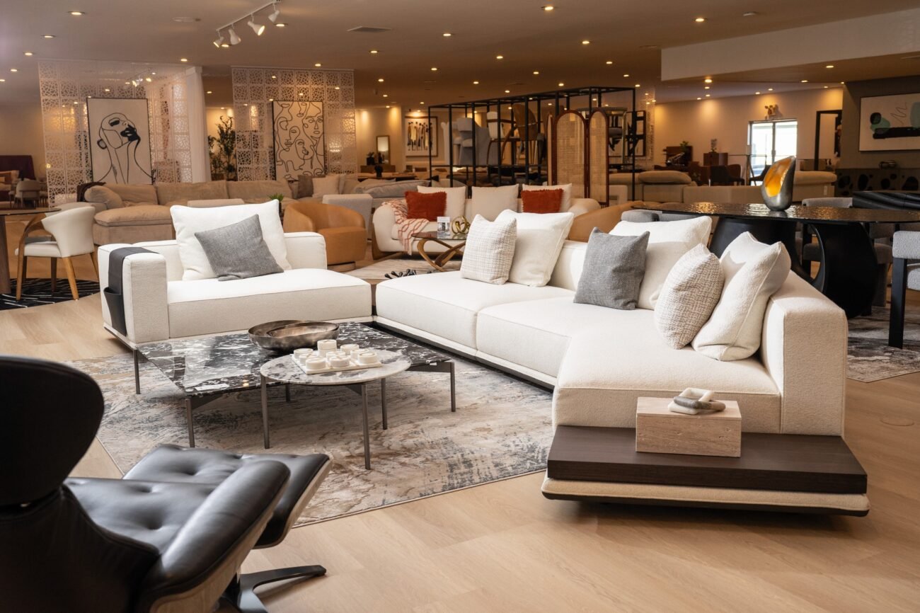 Lamod Siret - Modern Ivory Fabric Modular Sectional W/ Coffee Table - Image 2