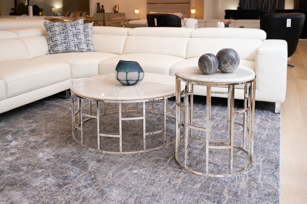Modrest Silvan Modern Marble & Stainless Steel End Table - Image 4