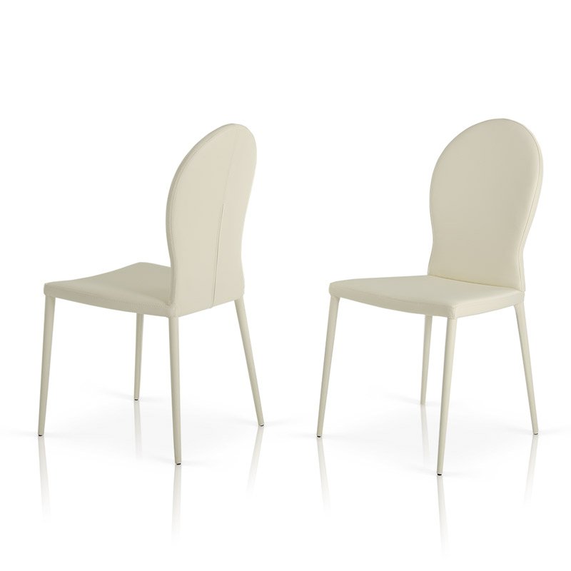 167CH - White Contemporary Modern Dining Chair (Set of 2) - Image 3