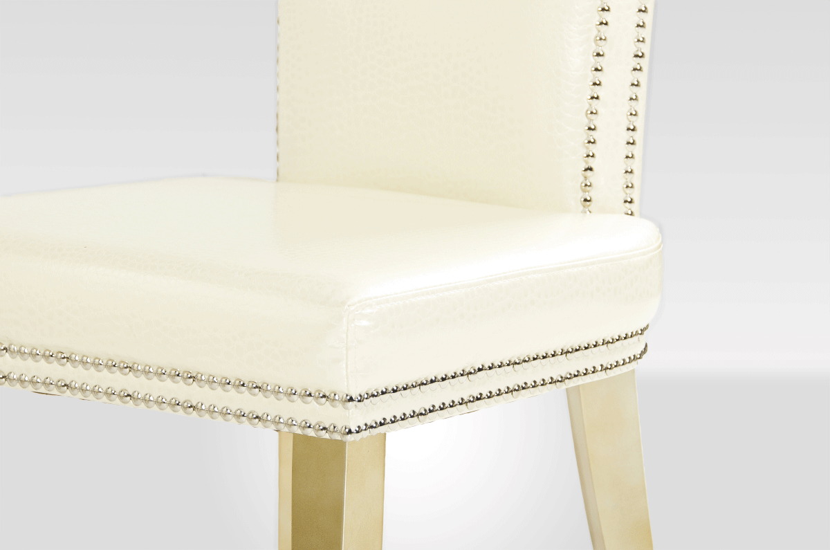 A&X Beatrice White Leather Dining Chair - Image 2
