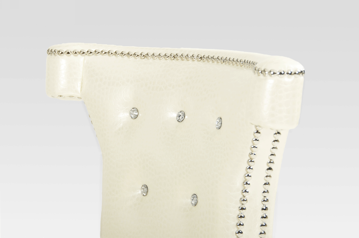 A&X Beatrice White Leather Dining Chair - Image 3