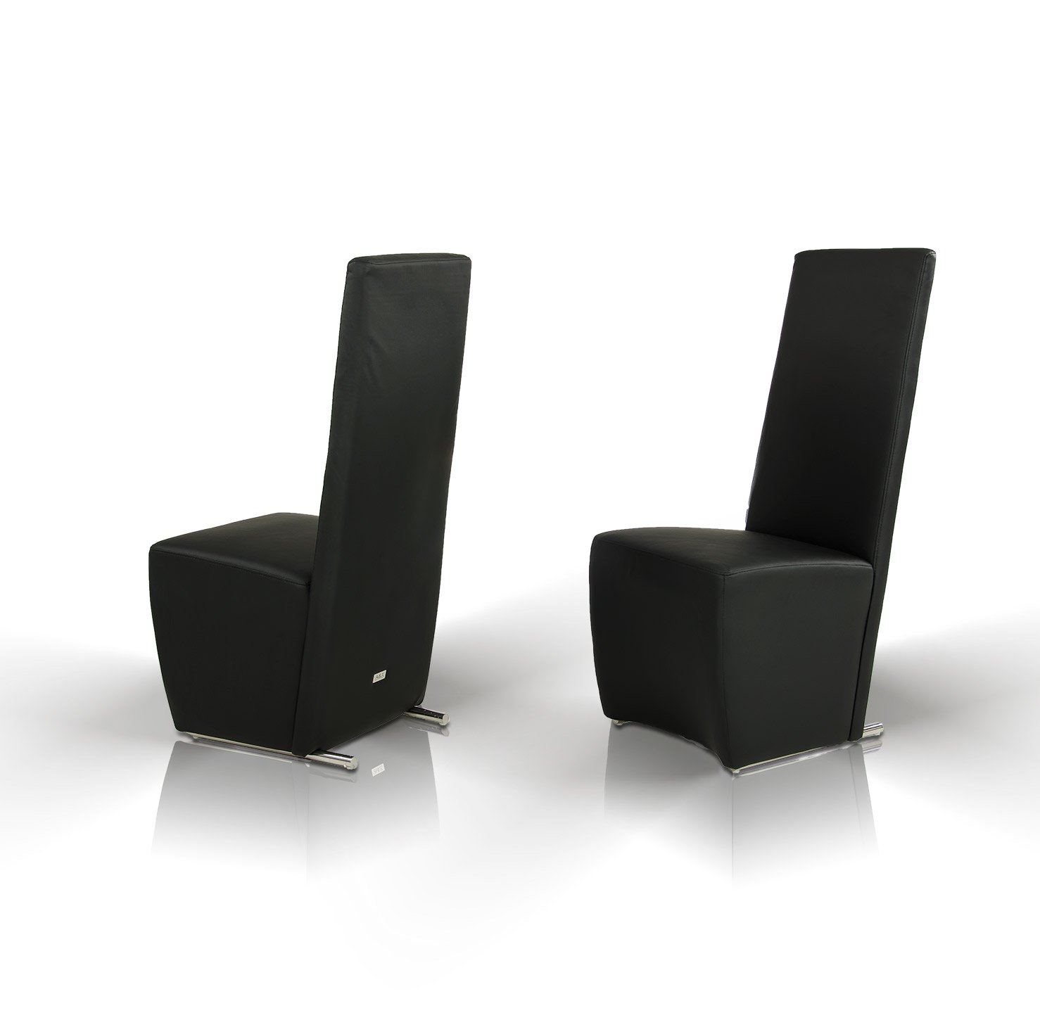A&X Maud Modern Black Leatherette Dining Chair - Image 4