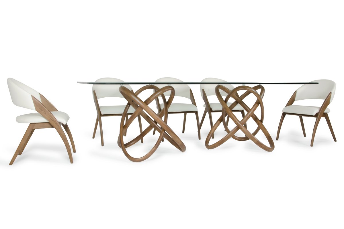 Modrest Mason & Lucas Modern Walnut Dining Set - Image 2