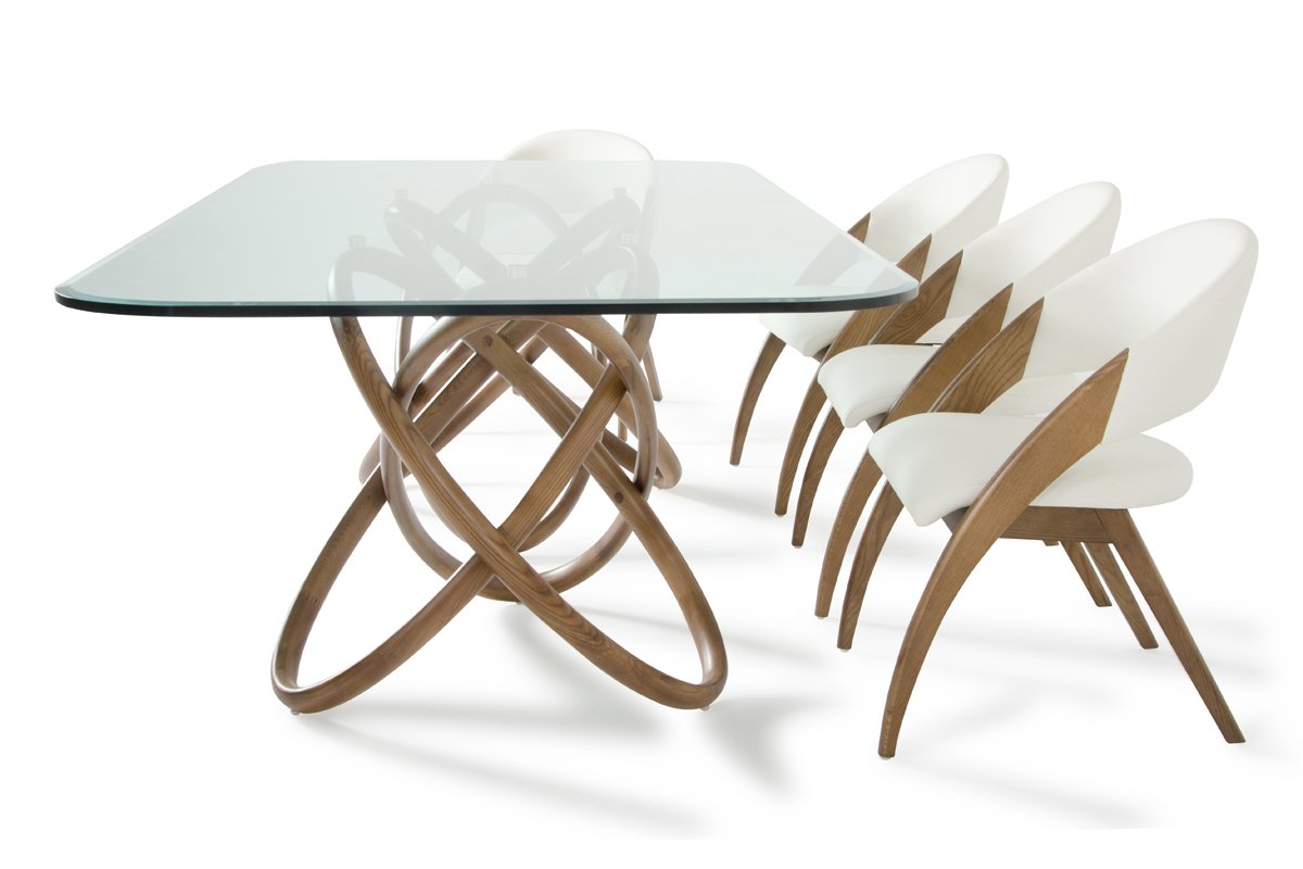 Modrest Mason & Lucas Modern Walnut Dining Set - Image 3