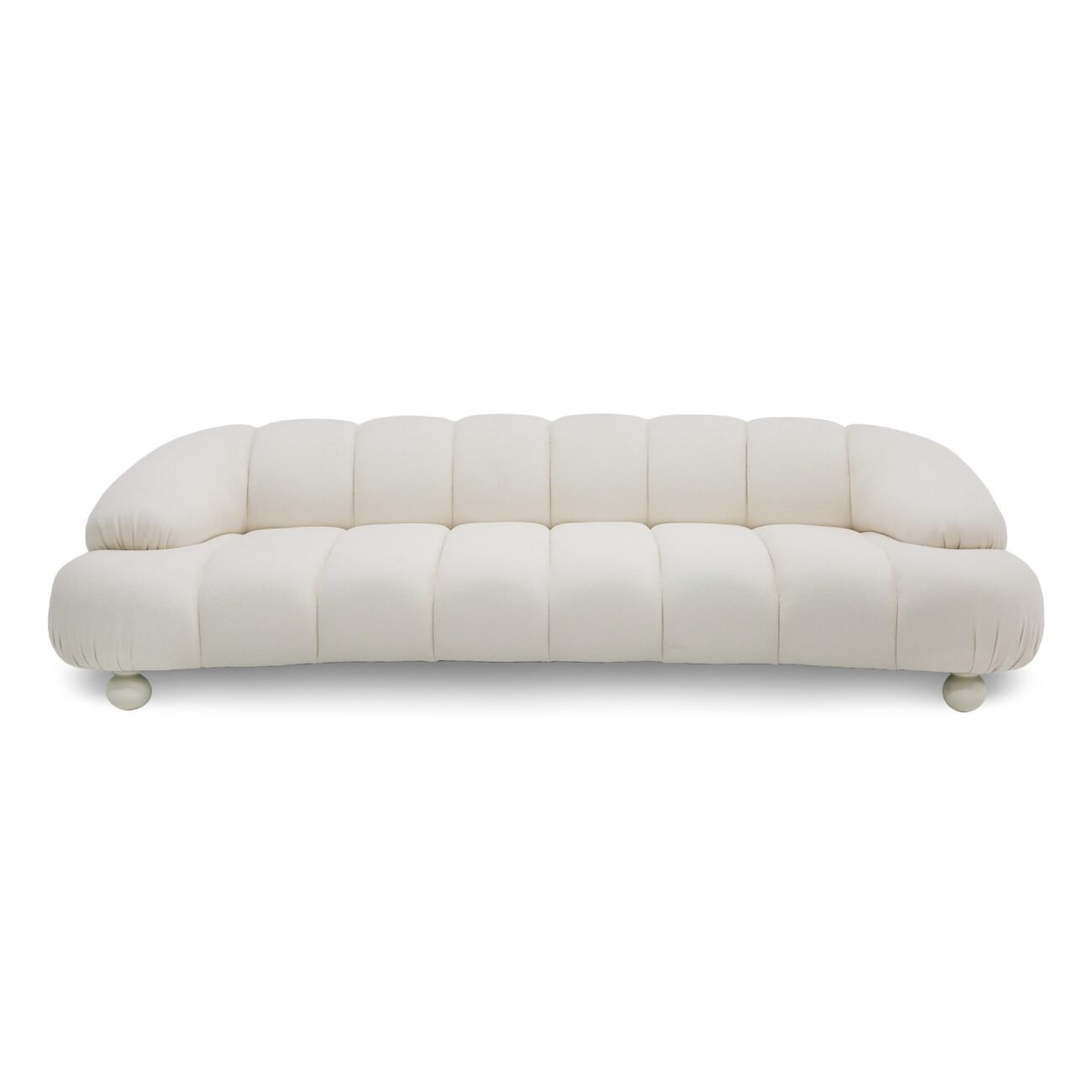 Divani Casa Duran - Contemporary White Fabric 4-Seater Sofa - Image 2