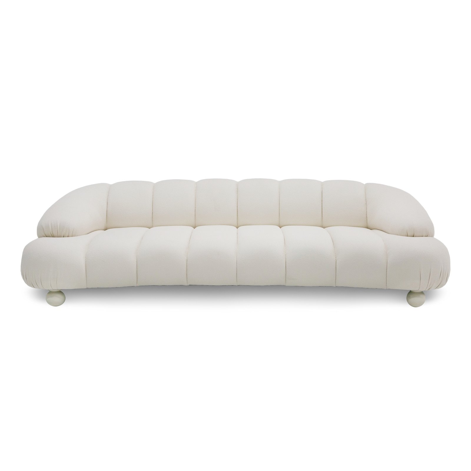 Divani Casa Duran - Contemporary White Fabric 4-Seater Sofa - Image 2