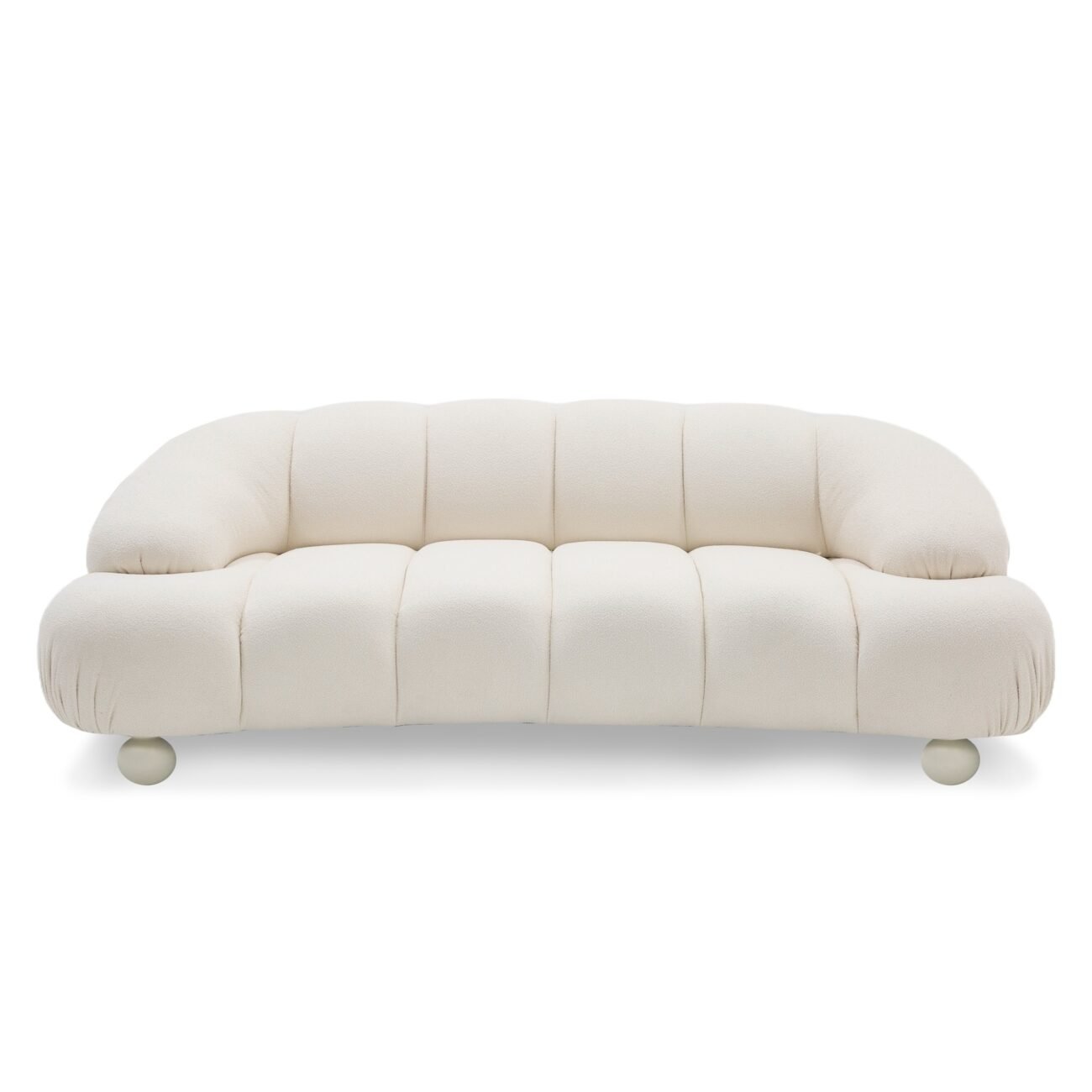 Divani Casa Duran - Contemporary White Fabric Loveseat Sofa - Image 2