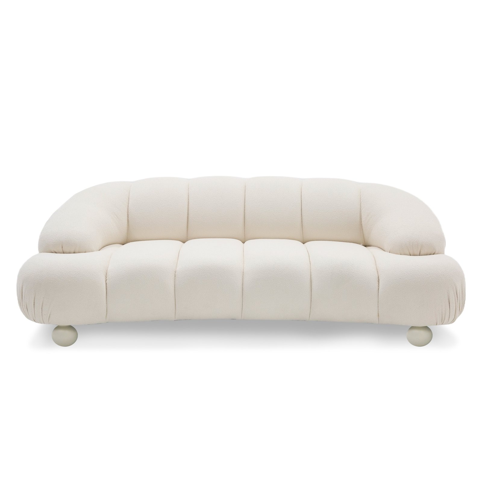 Divani Casa Duran - Contemporary White Fabric Loveseat Sofa - Image 2