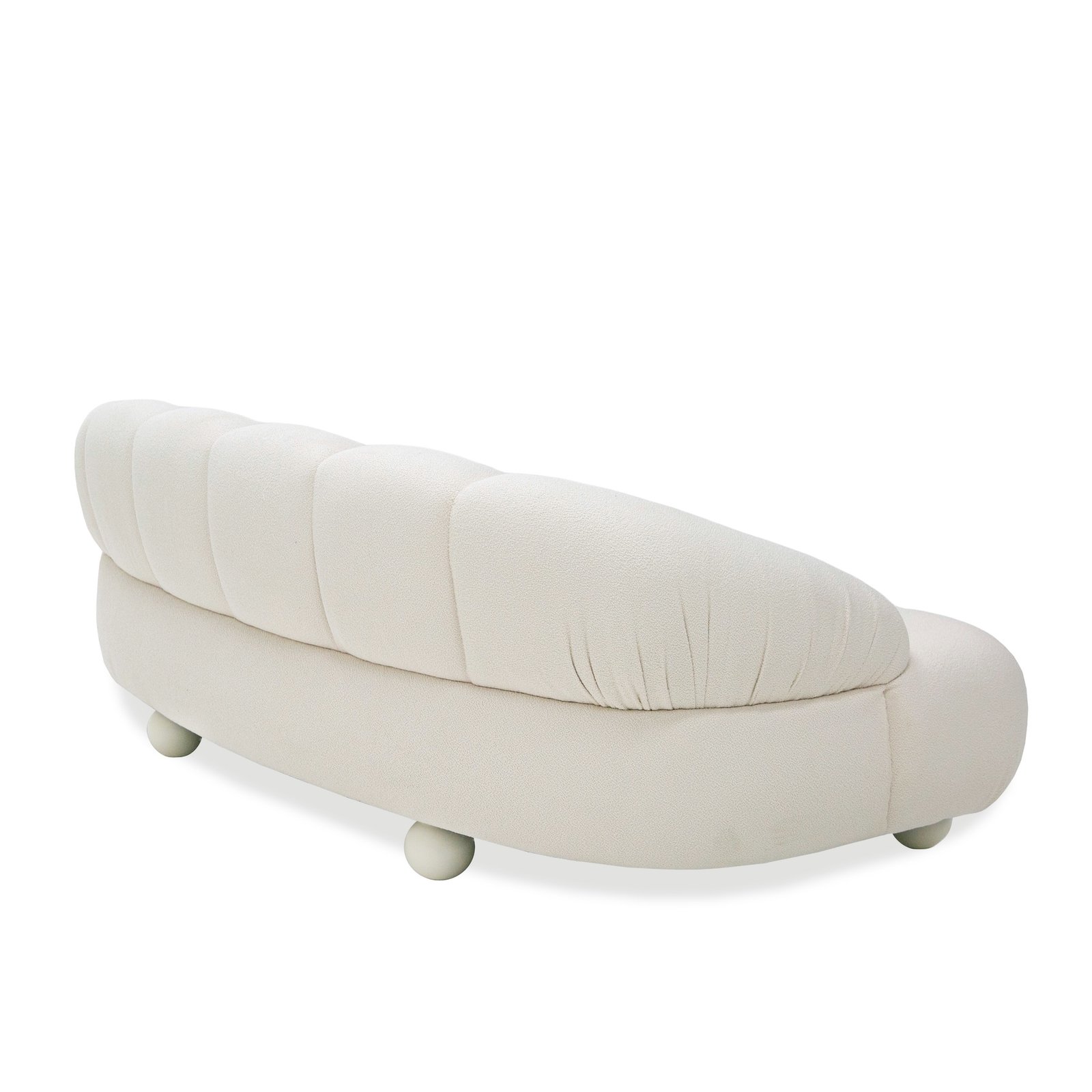 Divani Casa Duran - Contemporary White Fabric Loveseat Sofa - Image 3