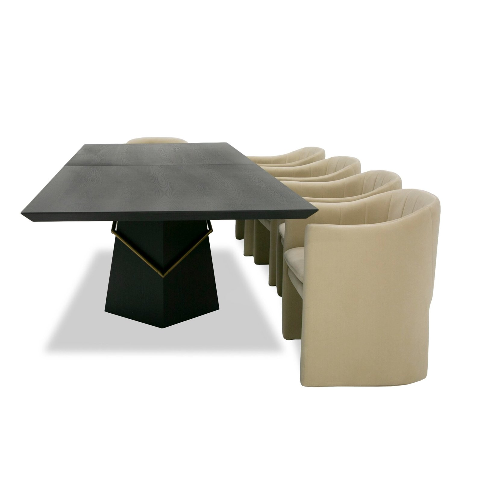 Modrest Elkhorn - Glam Black Ash + Stainless Steel 126" Dining Table - Image 5
