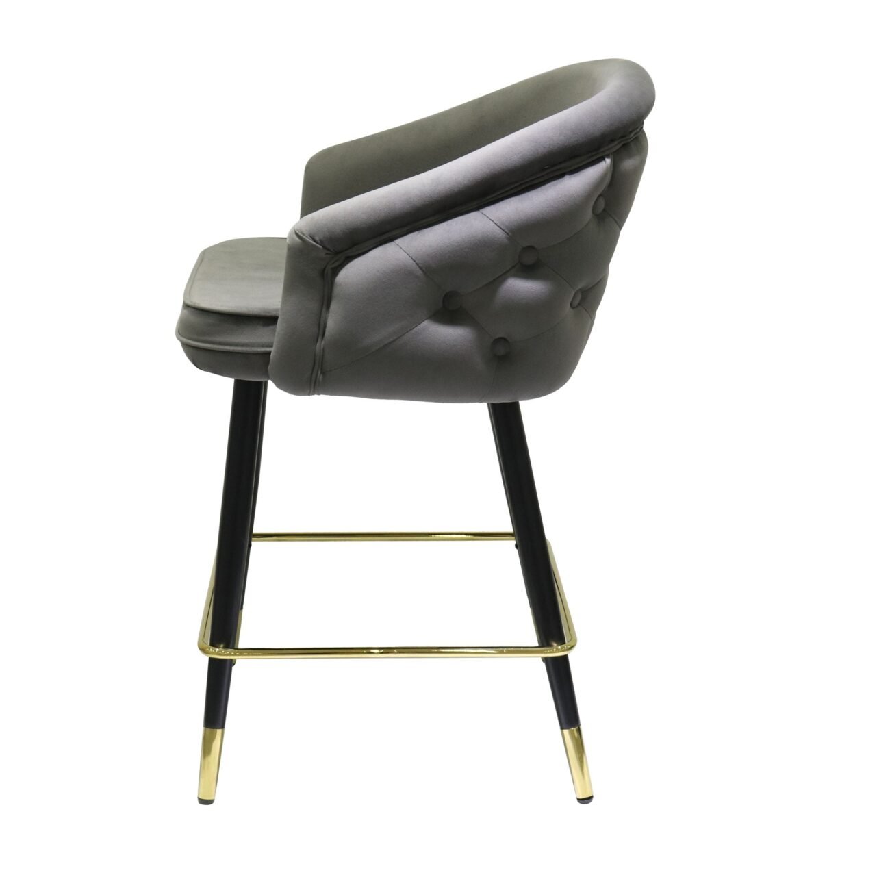 Modrest Elliot - Contemporary Grey & Black/Gold Dining Bar Stool (Set of 2) - Image 2