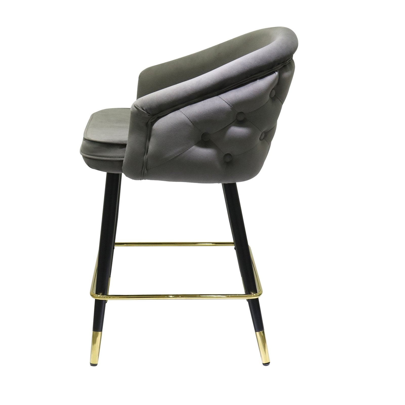 Modrest Elliot - Contemporary Grey & Black/Gold Dining Bar Stool (Set of 2) - Image 2