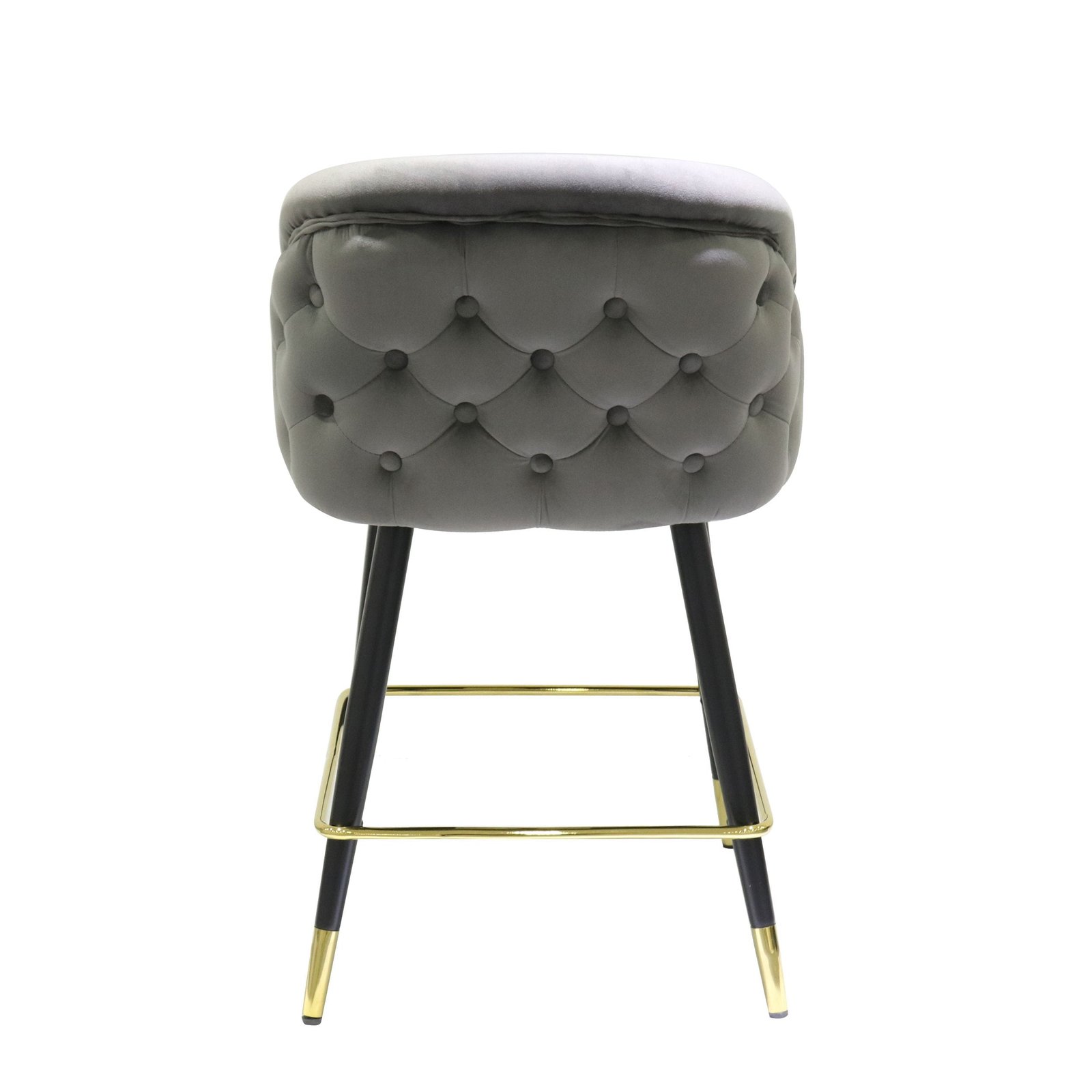 Modrest Elliot - Contemporary Grey & Black/Gold Dining Bar Stool (Set of 2) - Image 3