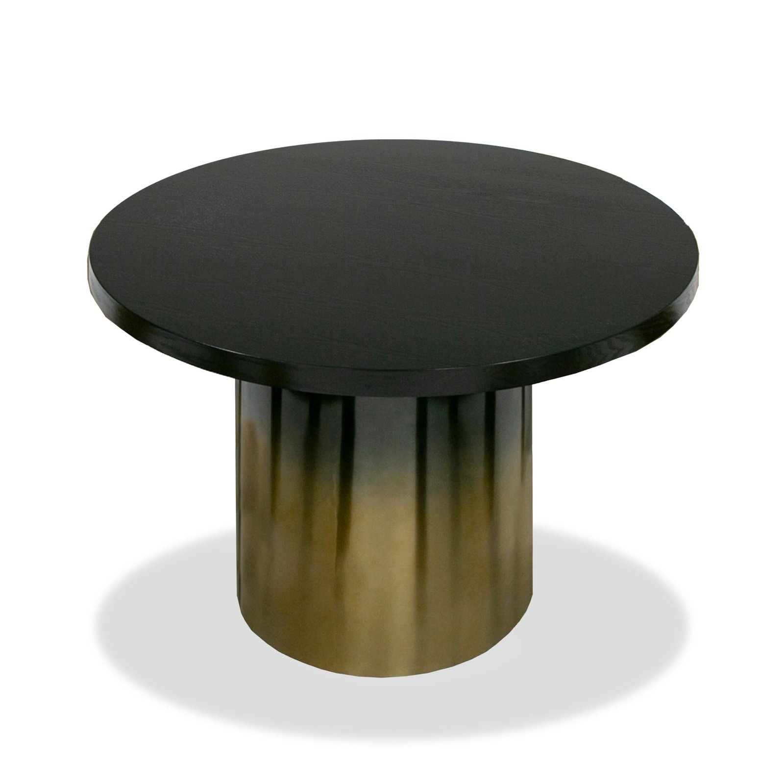 Modrest Elmira - Glam Black Ash + Gradient Stainless Steel Round Dining Table - Image 4