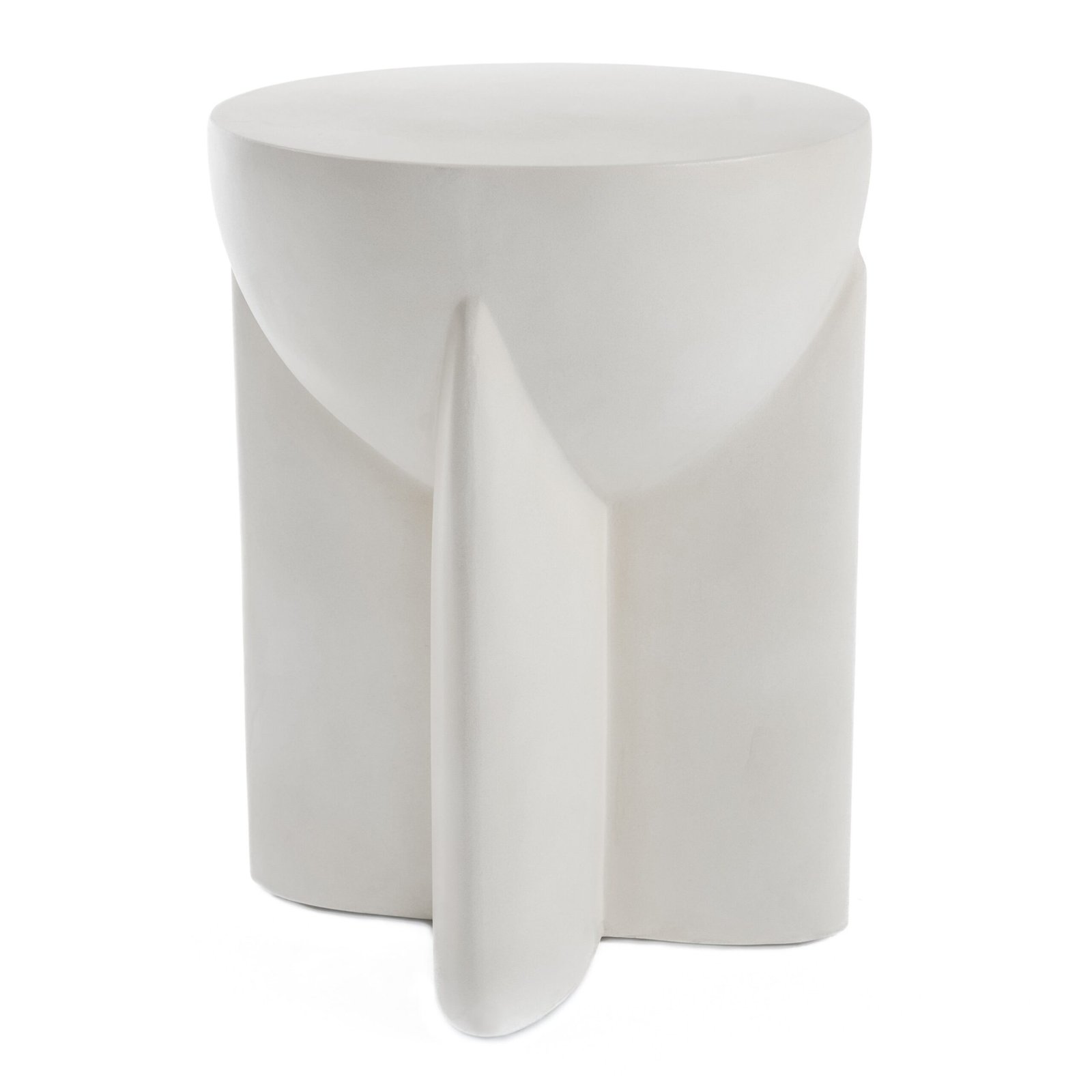 Modrest Elsa - Modern Oyster Concrete Round End Table