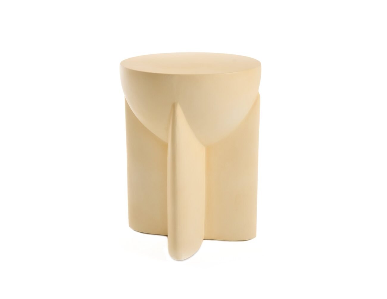 Modrest Elsa - Modern Beige Concrete Round End Table - Image 5