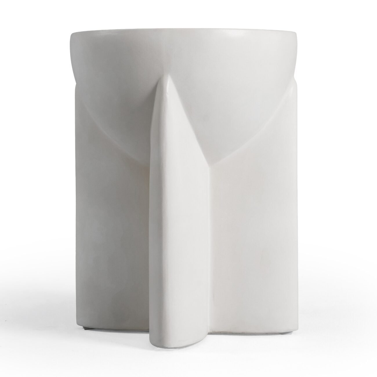 Modrest Elsa - Modern Oyster Concrete Round End Table - Image 2