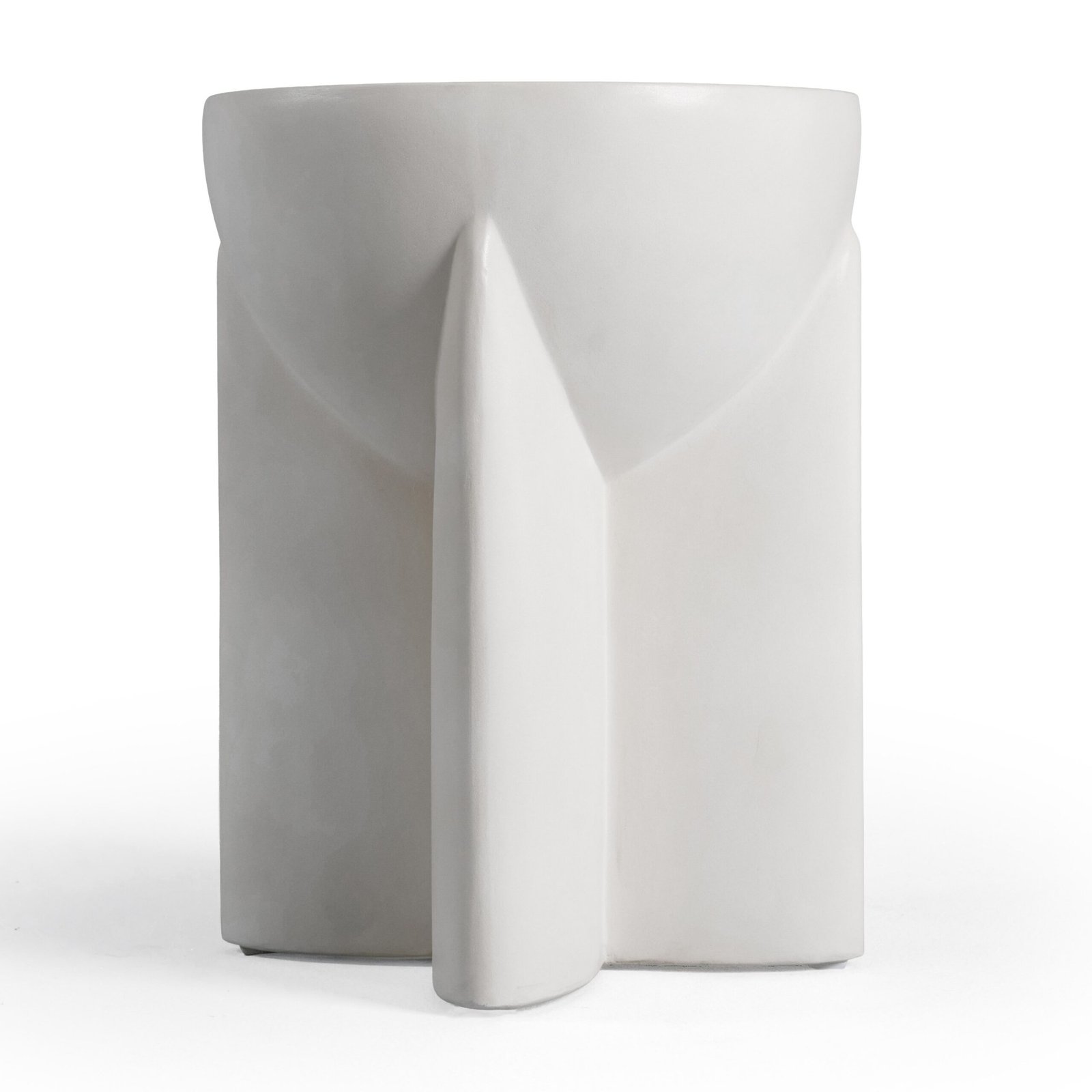 Modrest Elsa - Modern Oyster Concrete Round End Table - Image 2