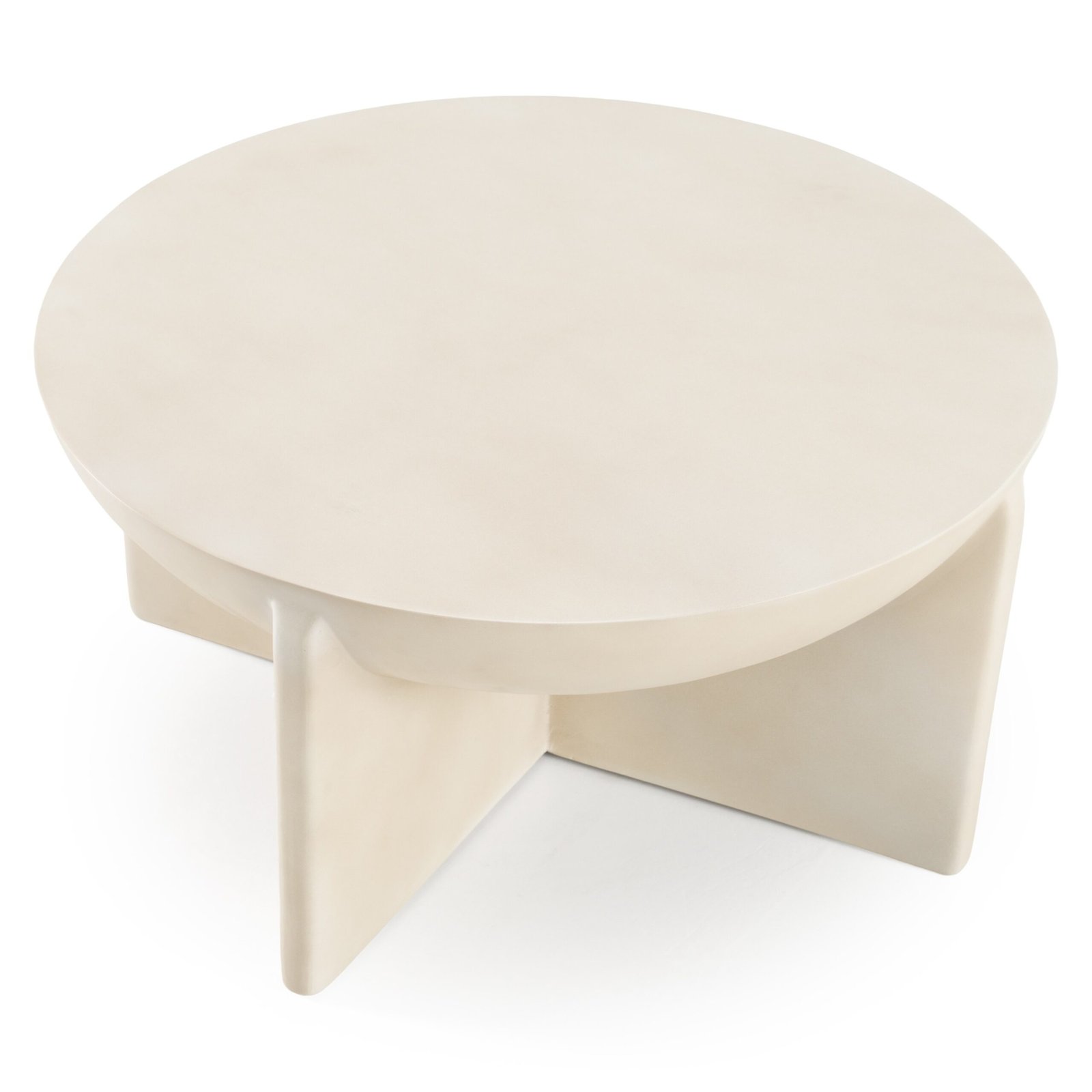 Modrest Elsa - Modern Oyster Concrete Round Coffee Table - Image 2