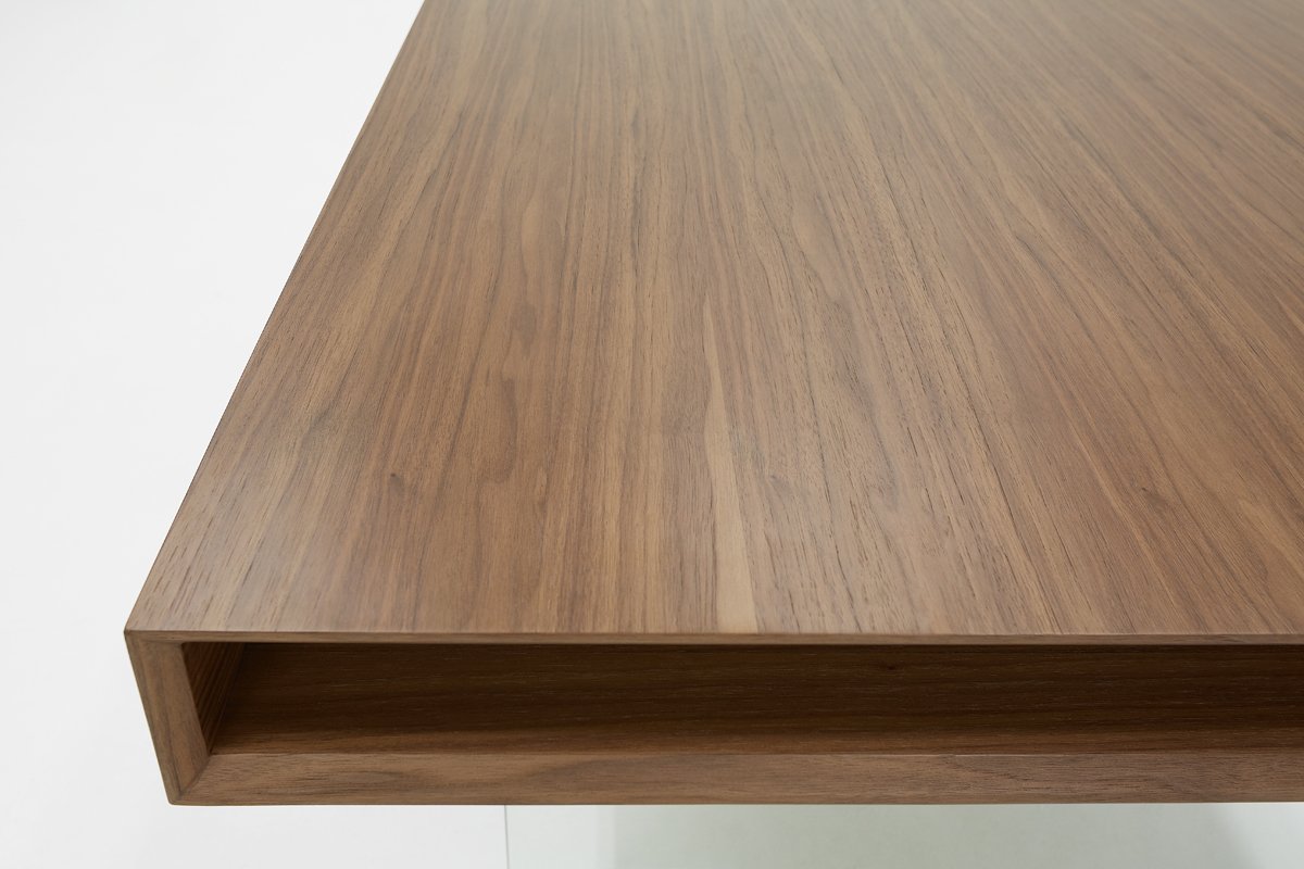 Modrest Encino Modern Walnut & Glass Dining Table - Image 3