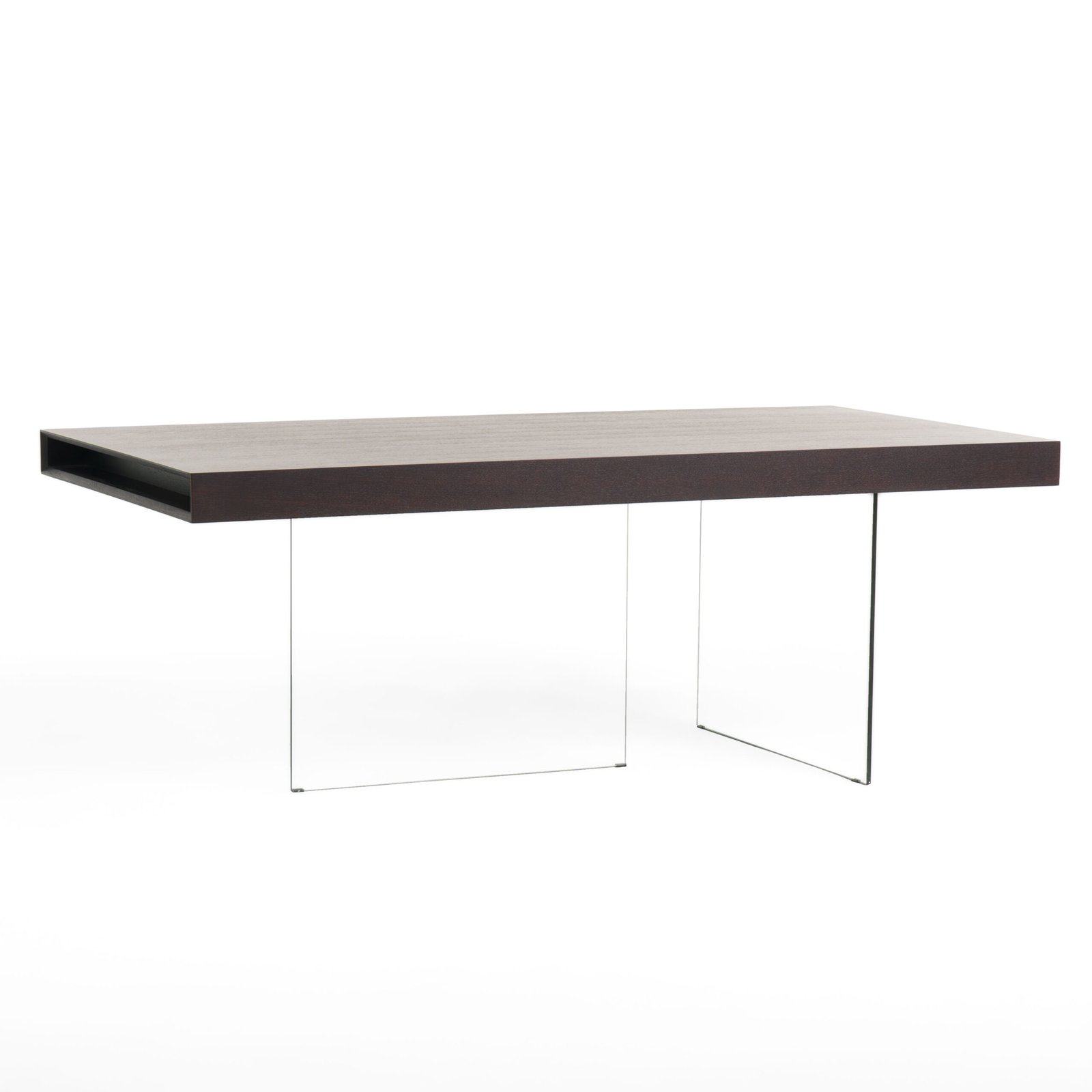 Modrest Encino - Modern Timber Chocolate & Glass Dining Table - Image 2
