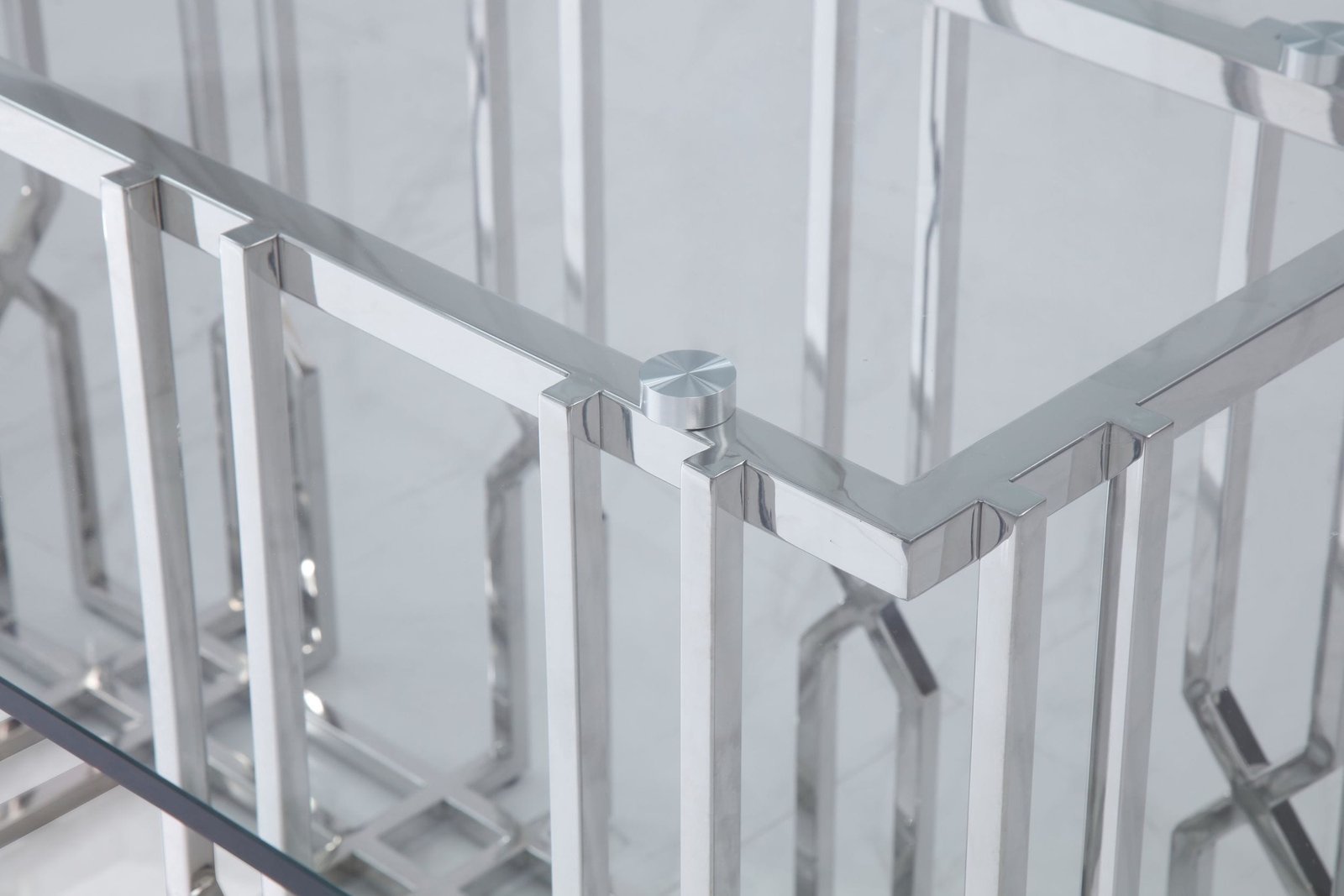Modrest Ericson - Modern Glass & Stainless Steel Dining Table - Image 3