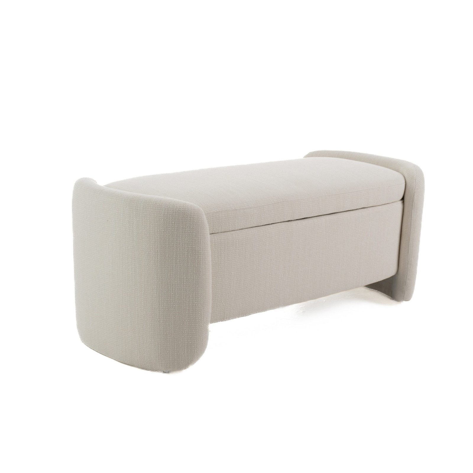 Modrest Erin - Modern Cream Fabric Storage Ottoman Bench - Image 2