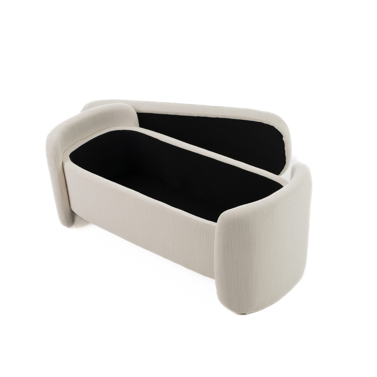 Modrest Erin - Modern Cream Fabric Storage Ottoman Bench - Image 3