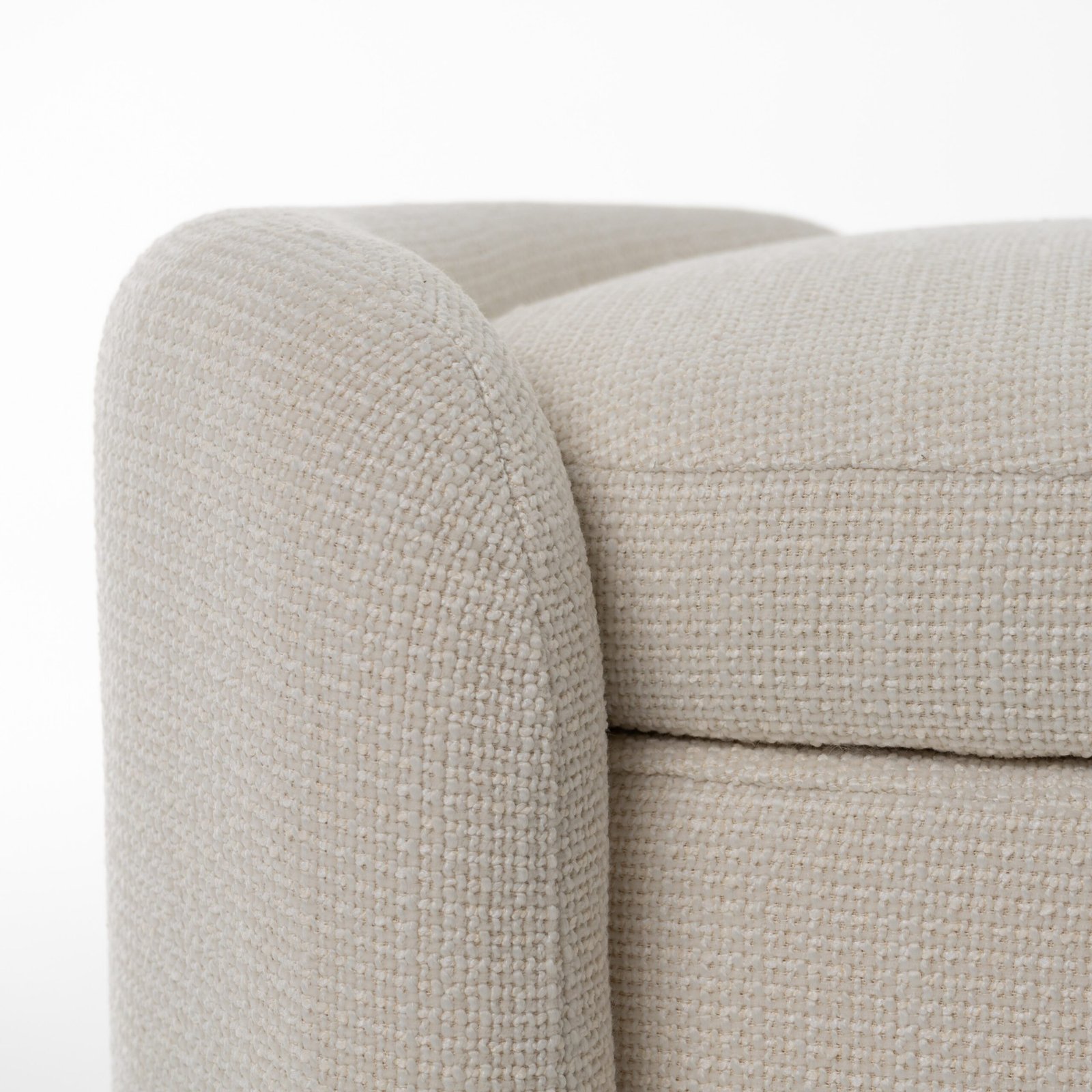 Modrest Erin - Modern Cream Fabric Storage Ottoman Bench - Image 4