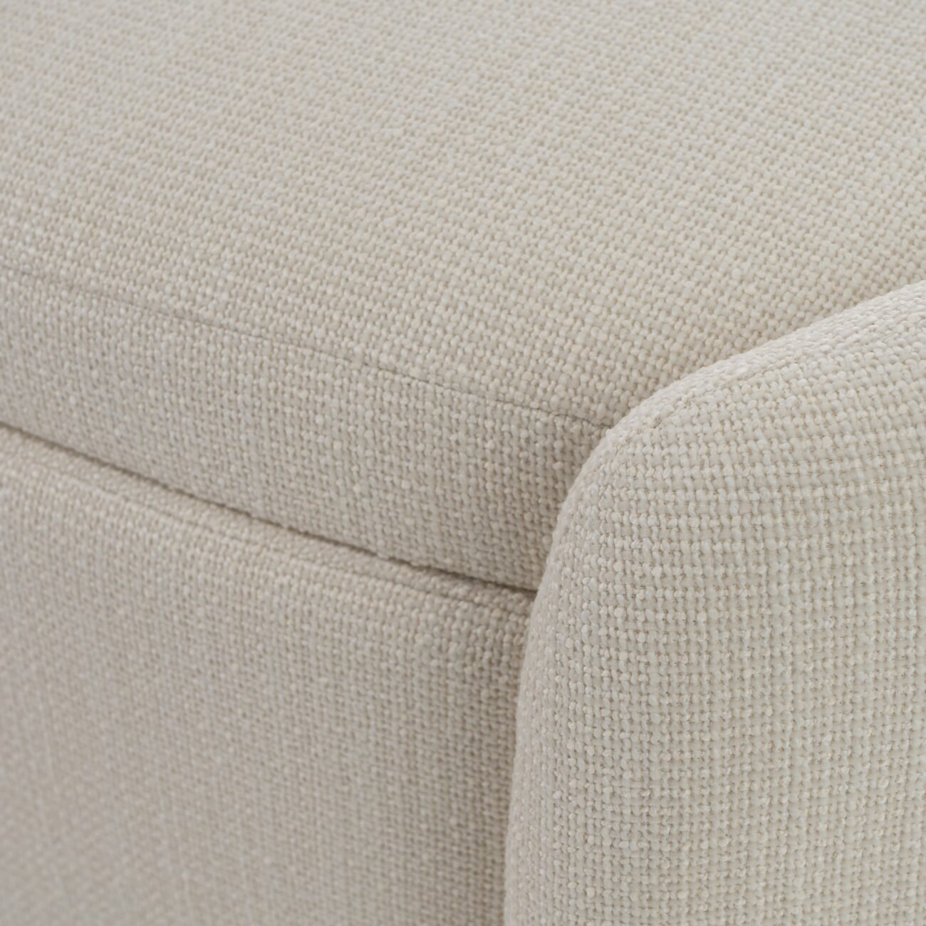 Modrest Erin - Modern Cream Fabric Storage Ottoman Bench - Image 5