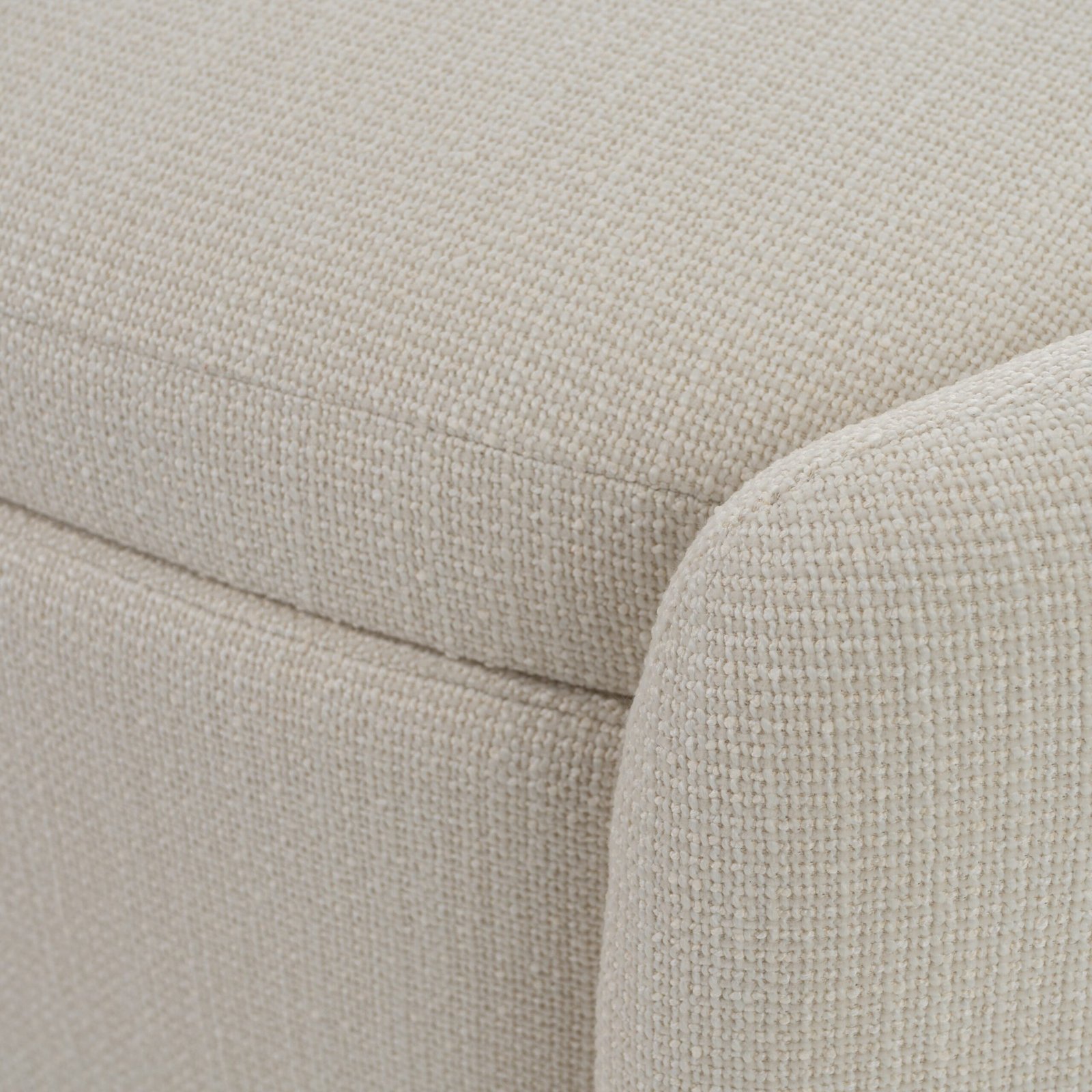Modrest Erin - Modern Cream Fabric Storage Ottoman Bench - Image 5