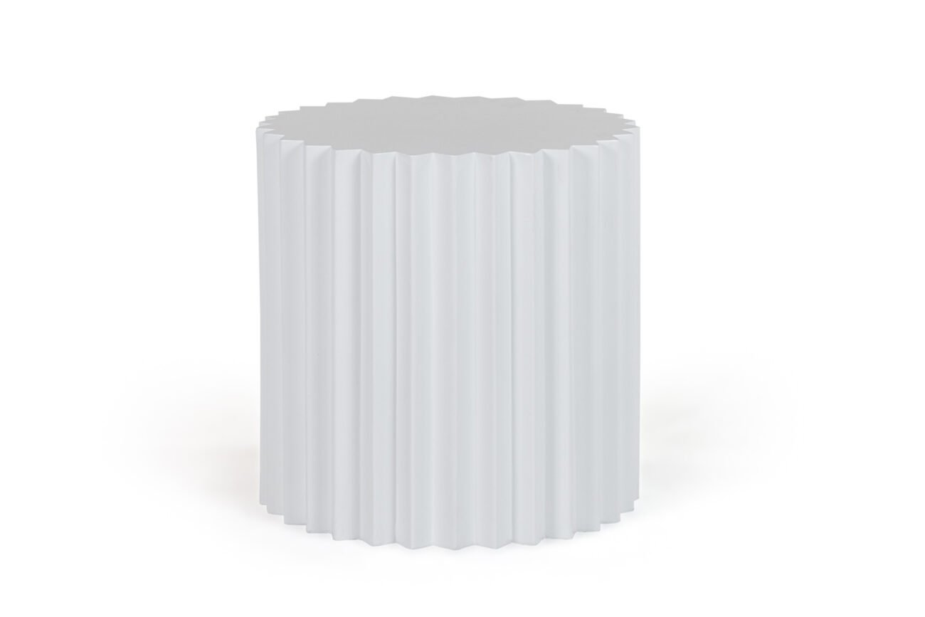 Modrest Evadale - Modern White Concrete End Table - Image 2