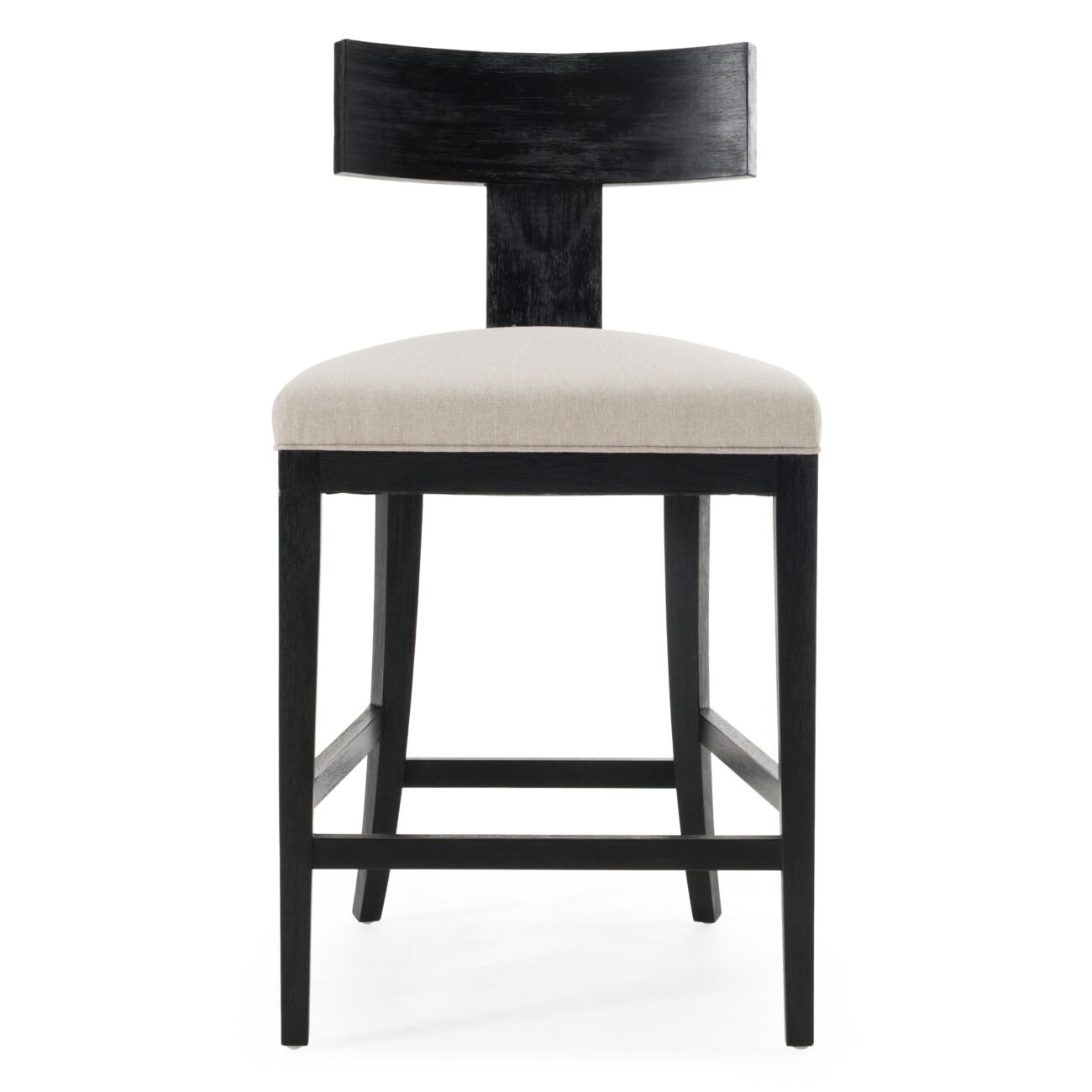 Modrest Fabien - Mid-Century Modern Beige Linen + Black Walnut Counter Chair