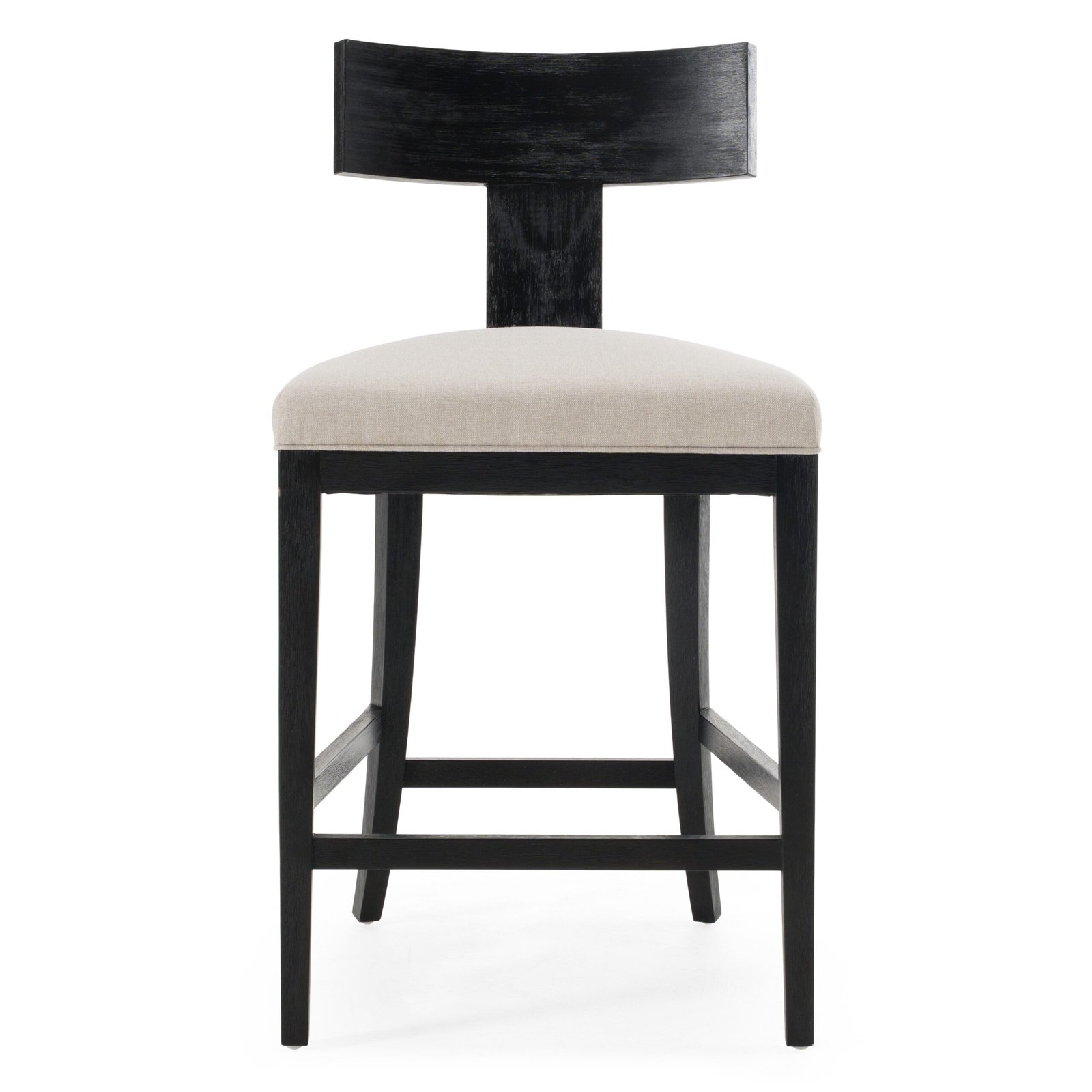 Modrest Fabien - Mid-Century Modern Beige Linen + Black Walnut Counter Chair