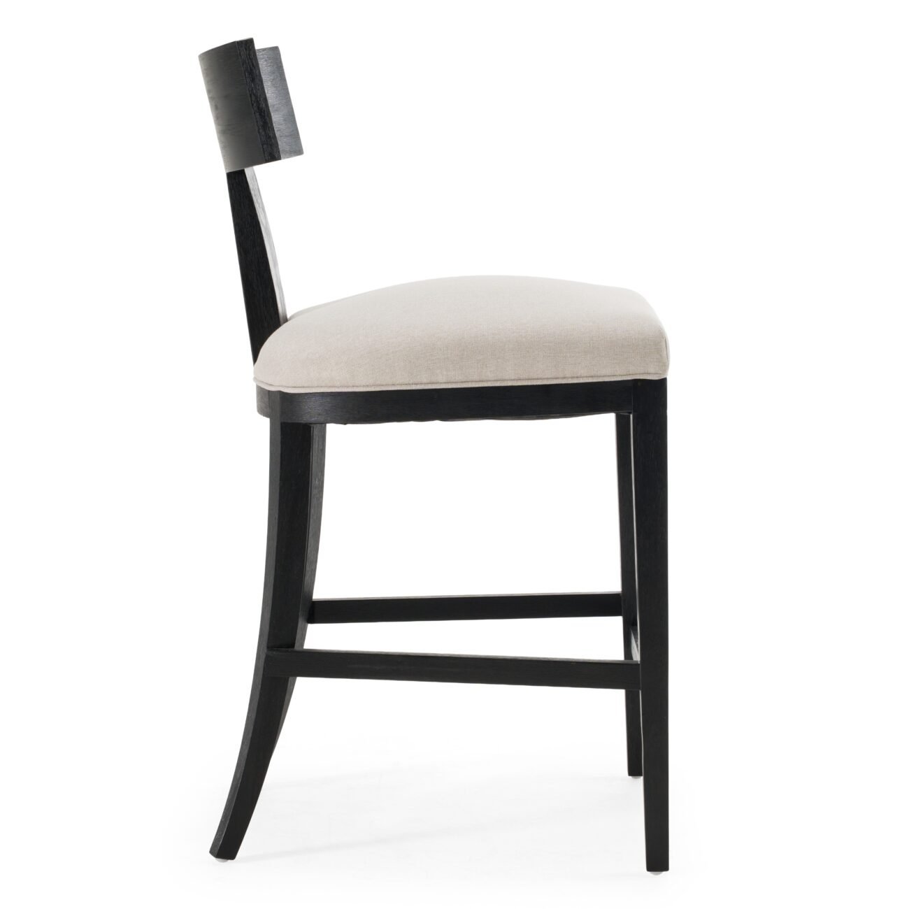 Modrest Fabien - Mid-Century Modern Beige Linen + Black Walnut Counter Chair - Image 2