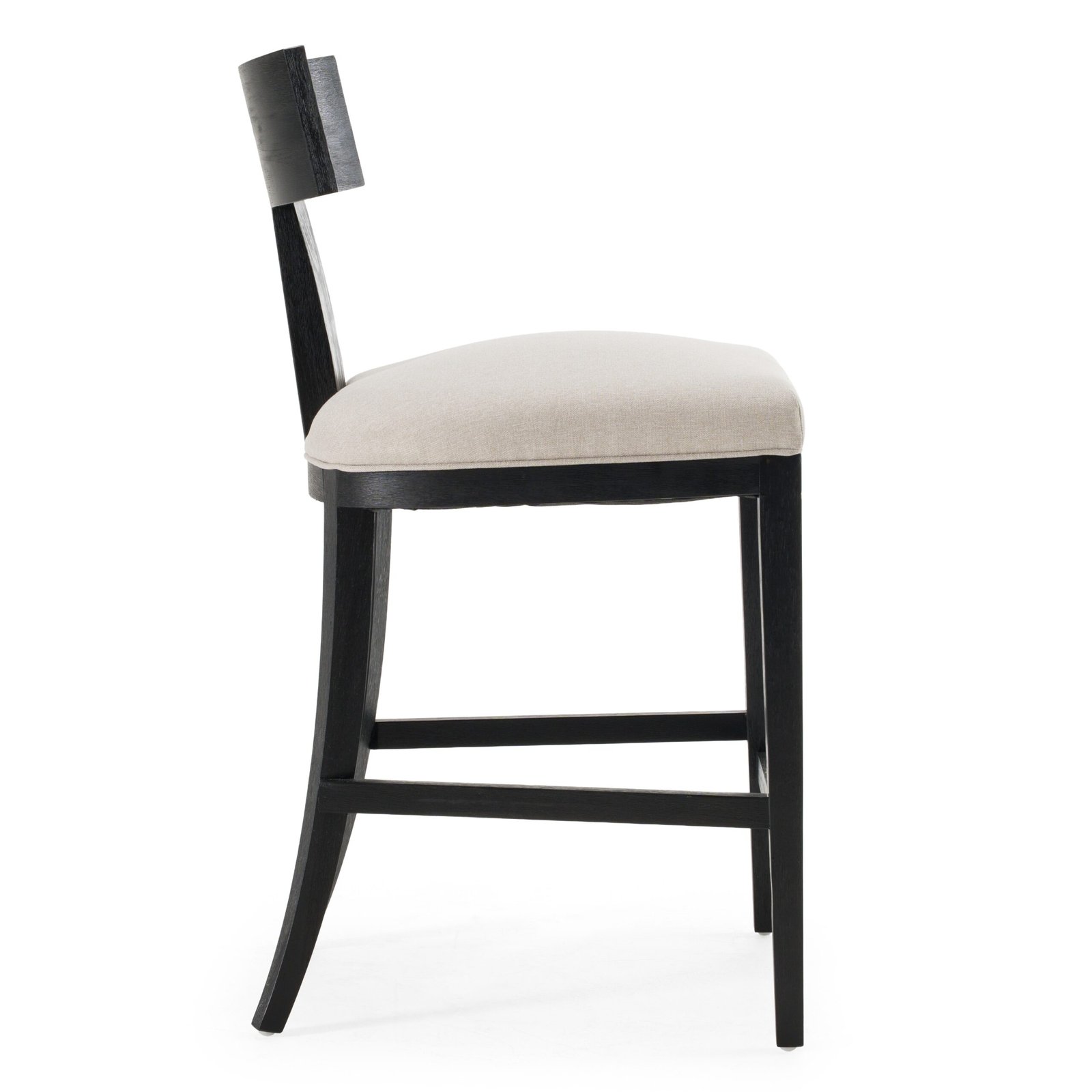 Modrest Fabien - Mid-Century Modern Beige Linen + Black Walnut Counter Chair - Image 2