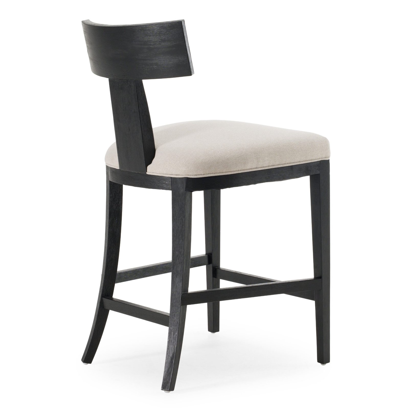 Modrest Fabien - Mid-Century Modern Beige Linen + Black Walnut Counter Chair - Image 4