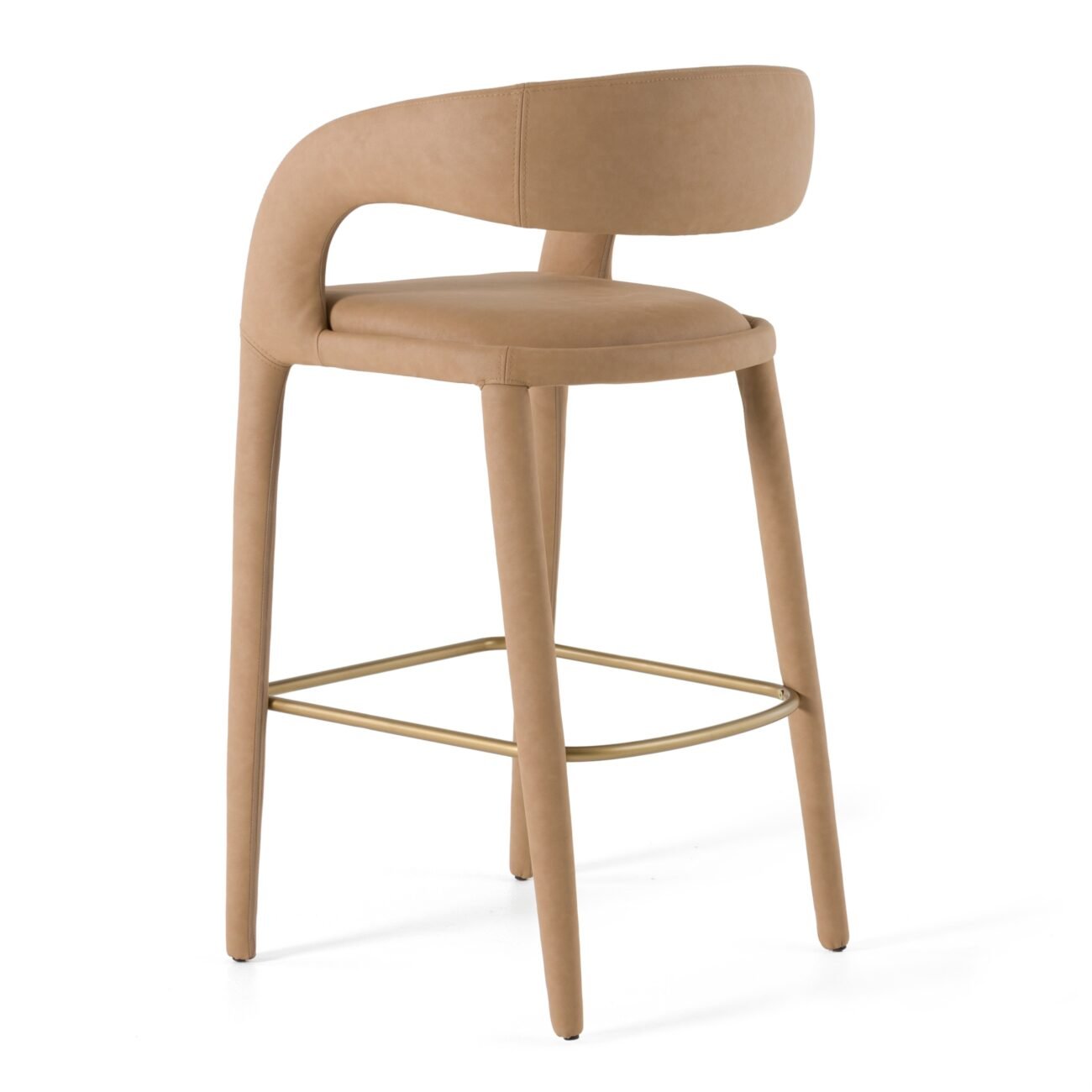 Modrest Faerron - Modern Tan Leatherette Bar Chair - Image 4