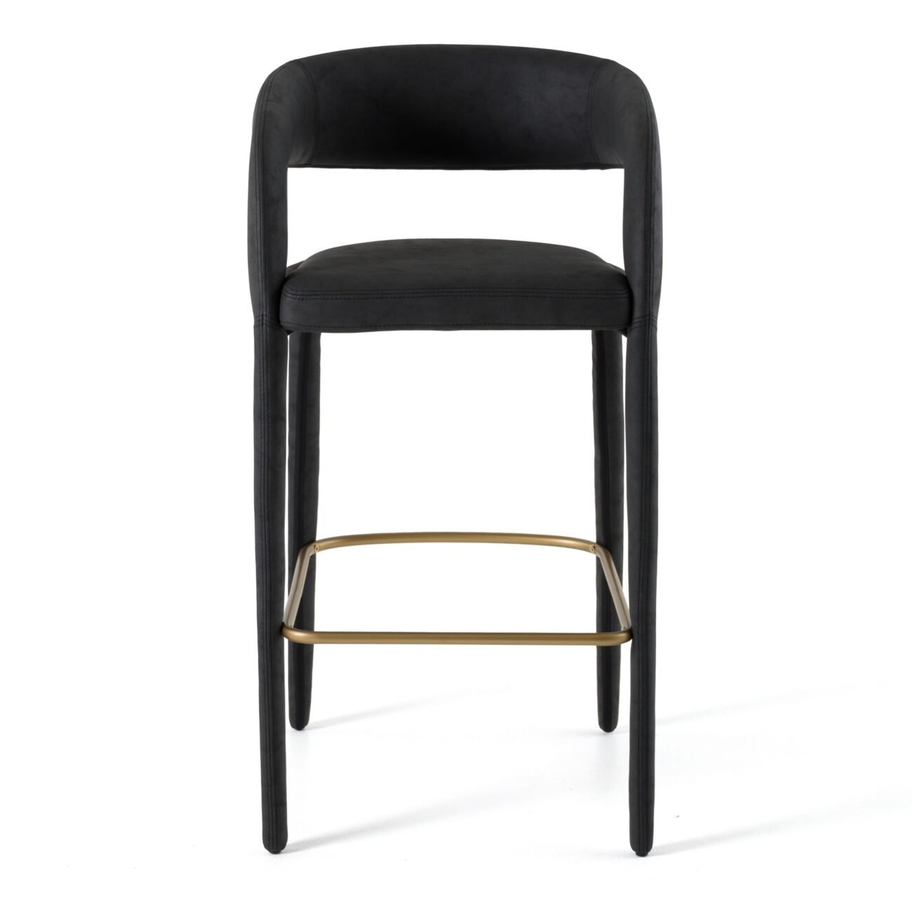 Modrest Faerron - Modern Black Leatherette Bar Chair - Image 2