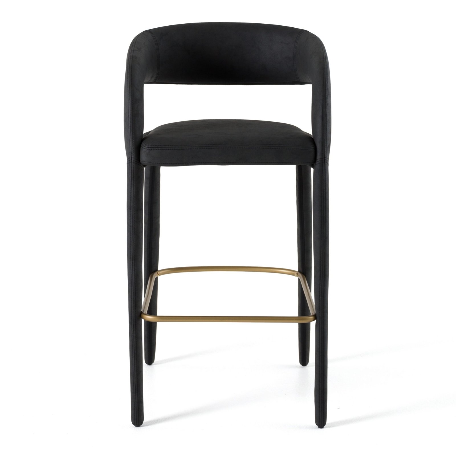 Modrest Faerron - Modern Black Leatherette Bar Chair - Image 2