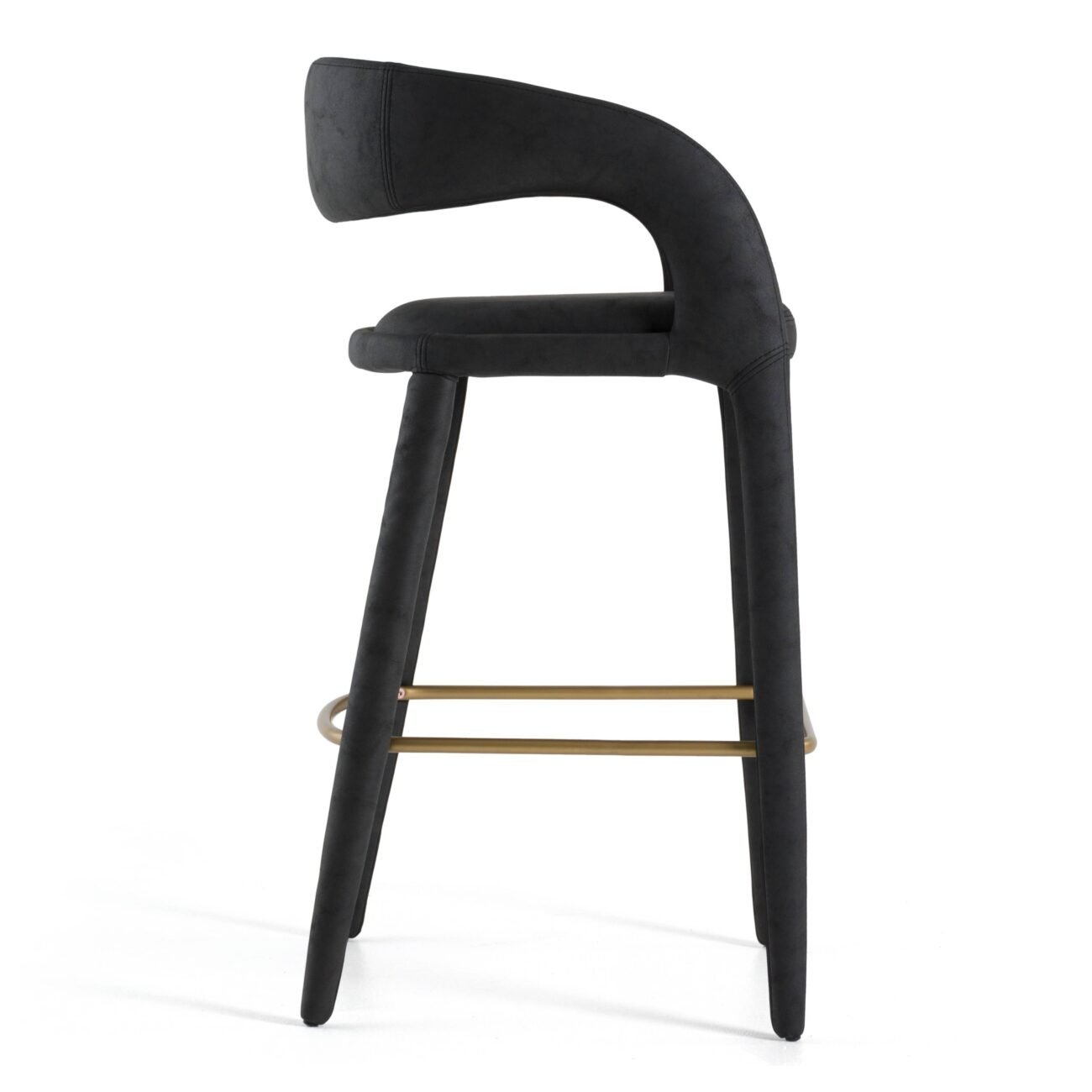 Modrest Faerron - Modern Black Leatherette Bar Chair - Image 3