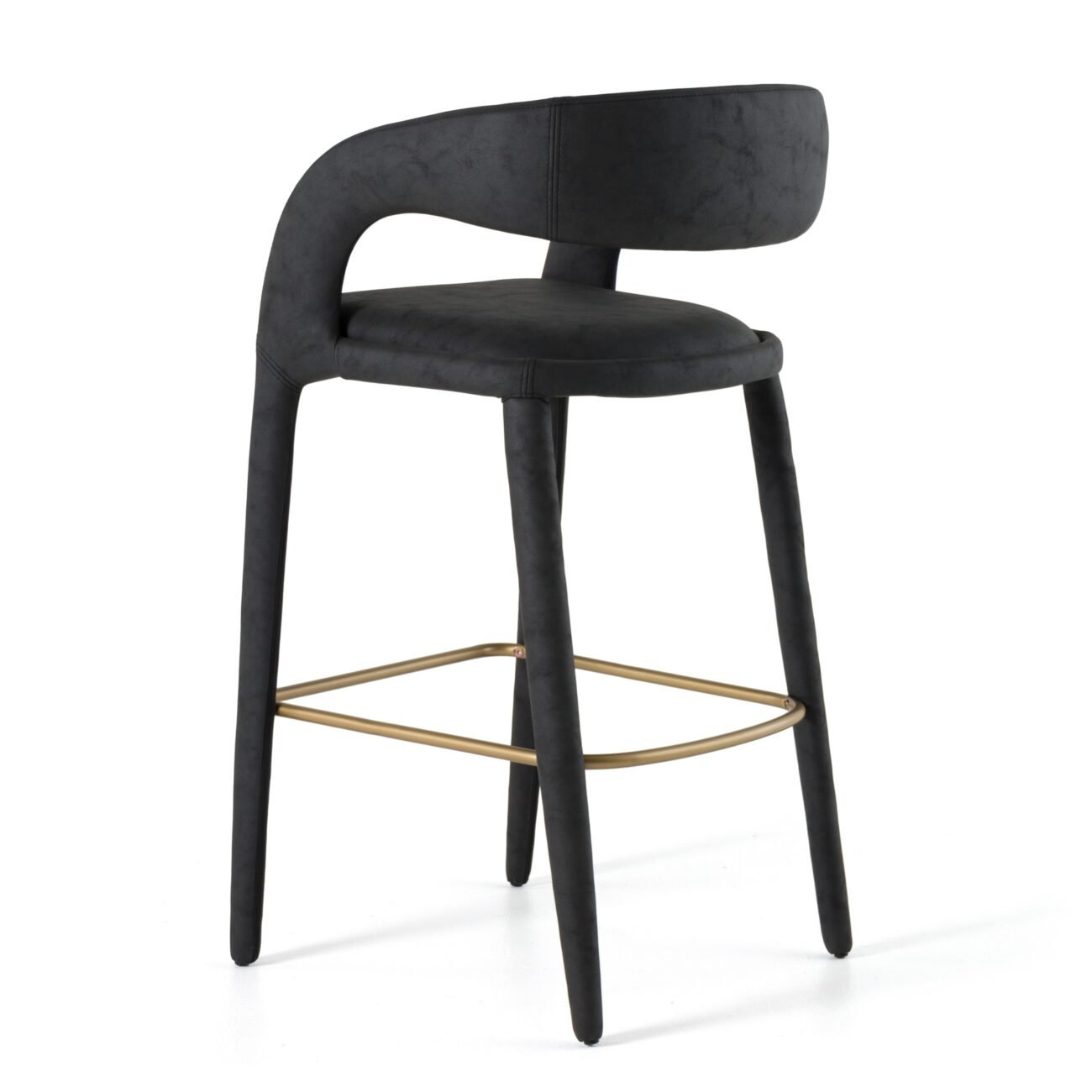 Modrest Faerron - Modern Black Leatherette Bar Chair - Image 5